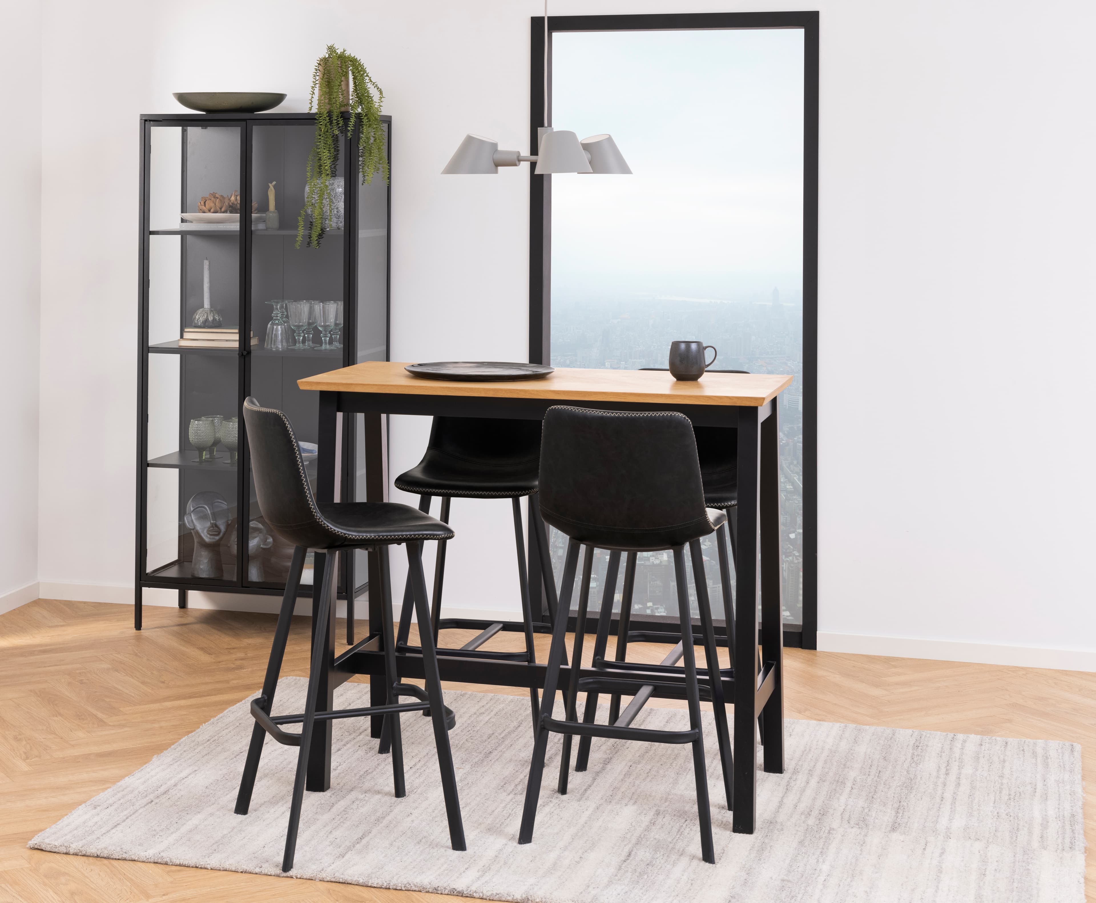 Neah Vitriinikaappi Black 180 cm