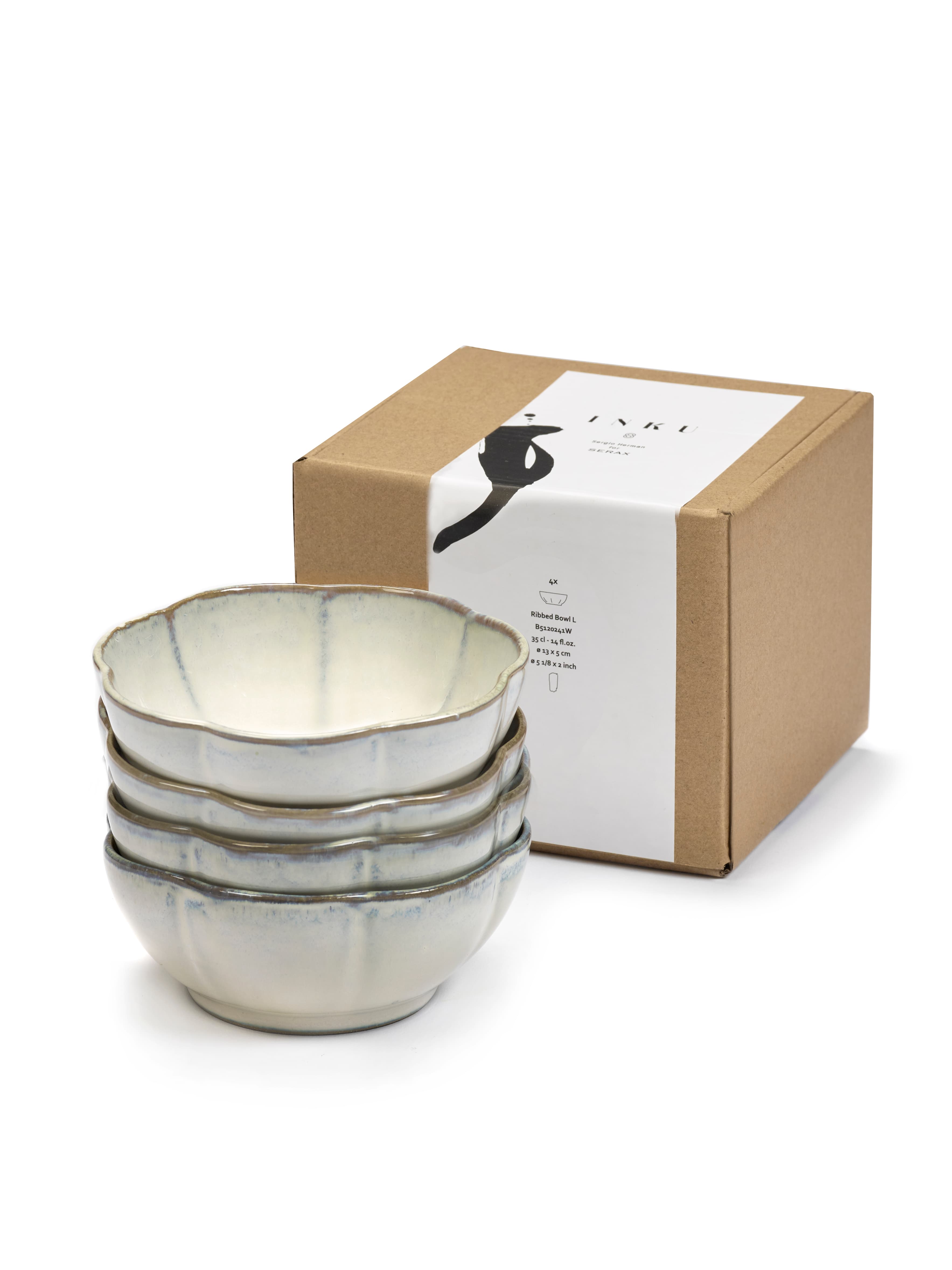 Inku Kulho Valkoinen 13cm 4-pakkaus