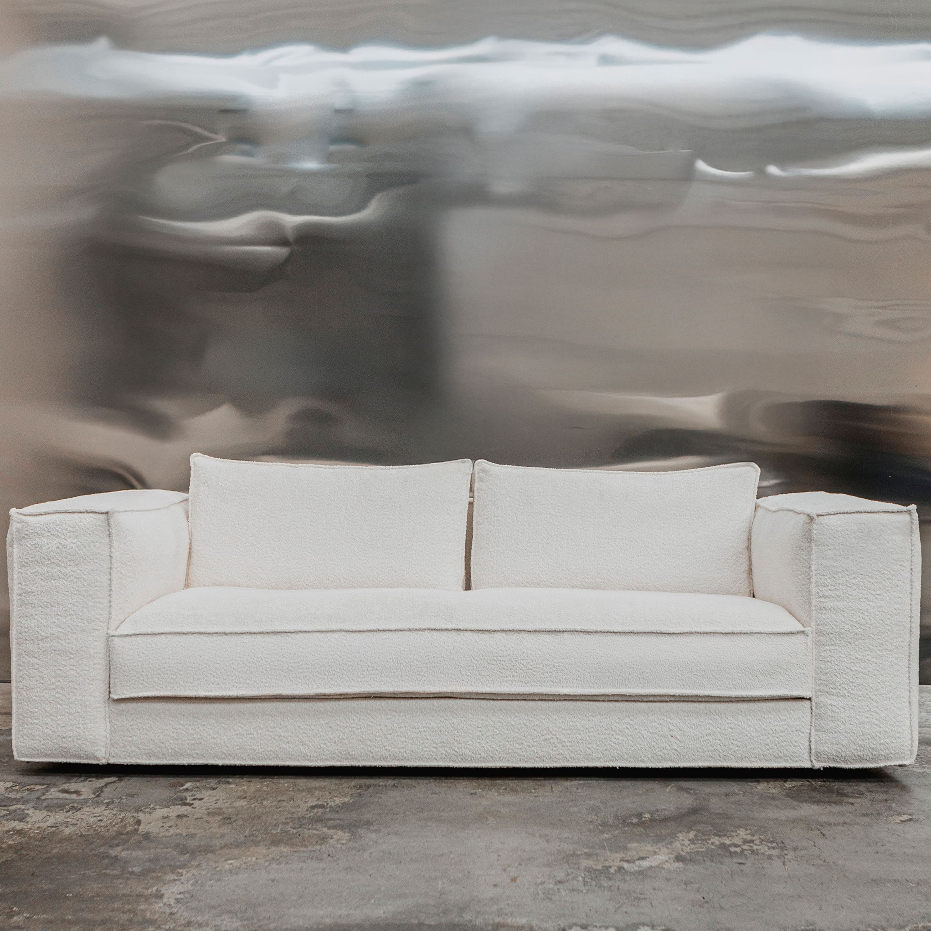 Klinge-sohva Bouclé Soft Offwhite 243cm