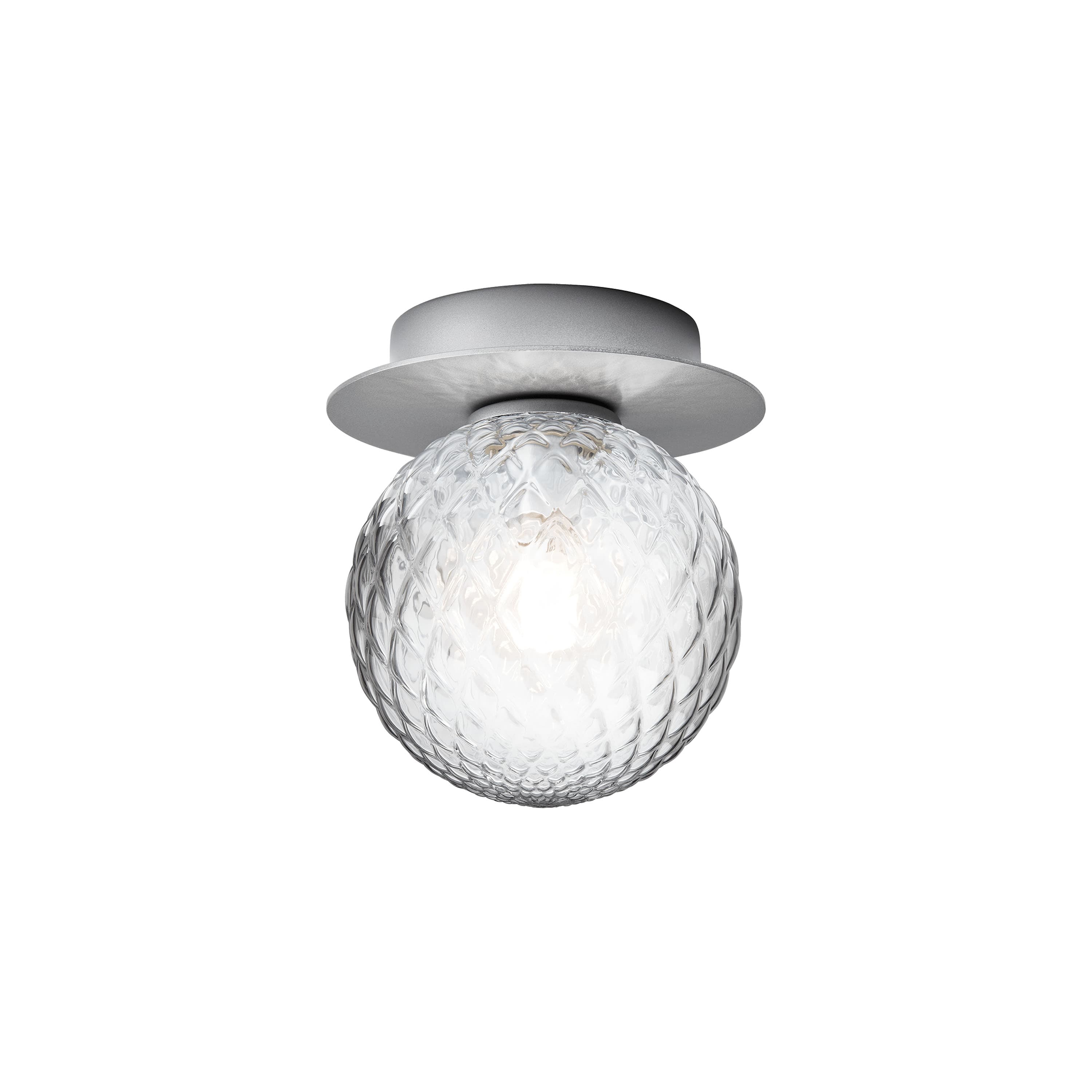 Liila 1 seinä-/kattovalaisin Light Silver/Optic Clear Small