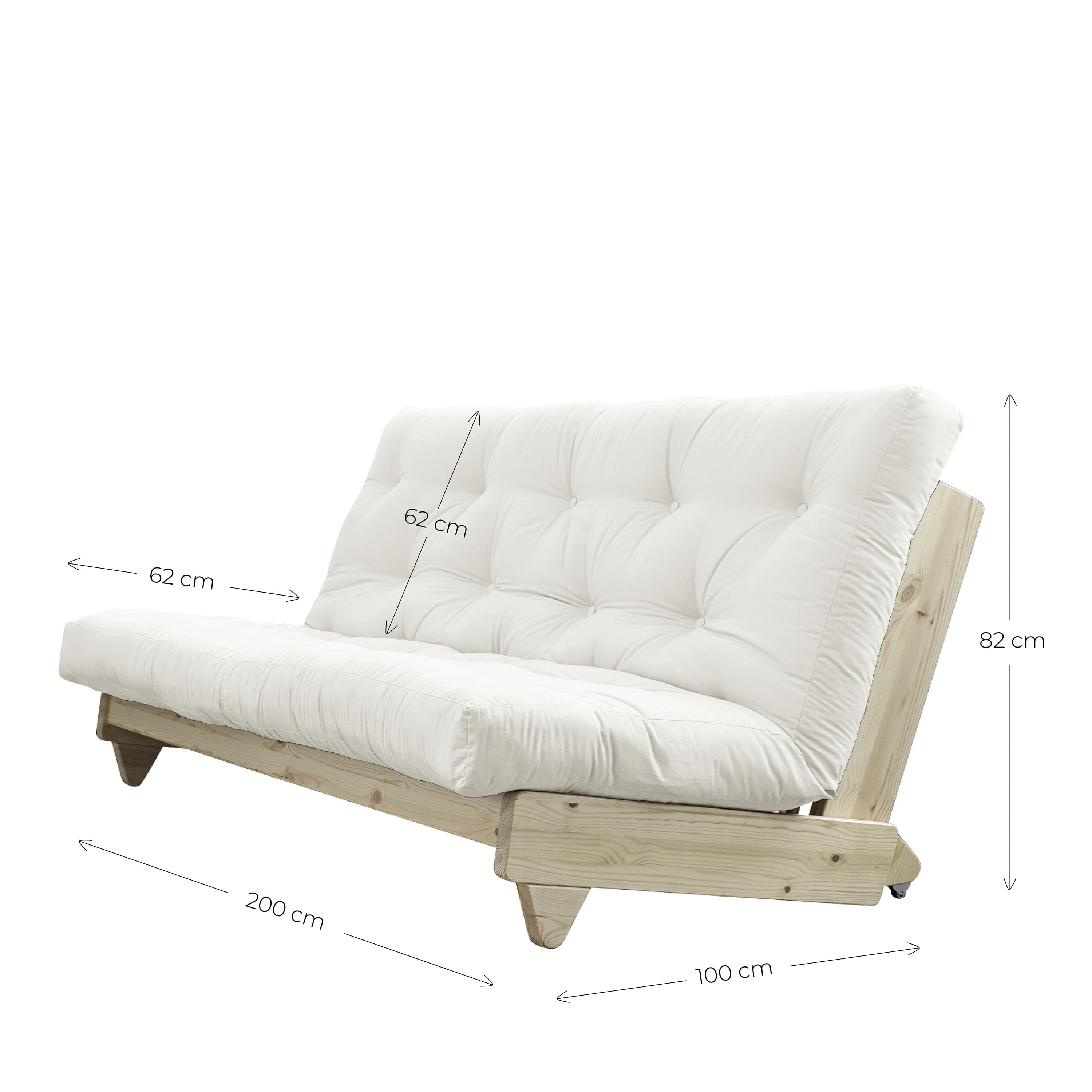 Fresh Vuodesohva Luonnollinen/Valkoinen 200 cm