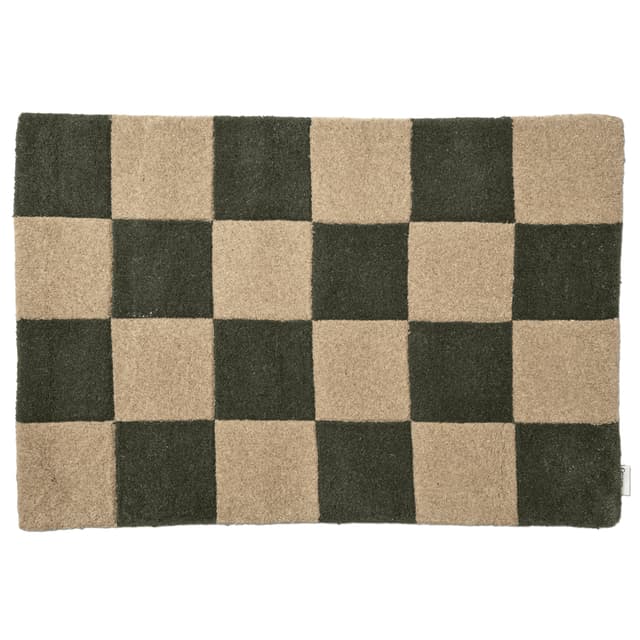Square Ovimatto Metsänvihreä/Luonnonväri 60x90