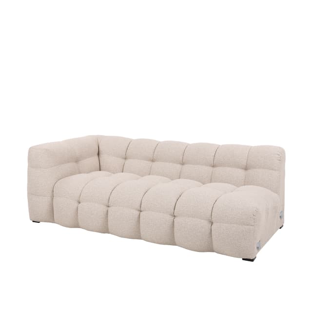 Billie 3-istuttava Sivumoduuli Vasen Käsinoja Beige Bouclé 202cm