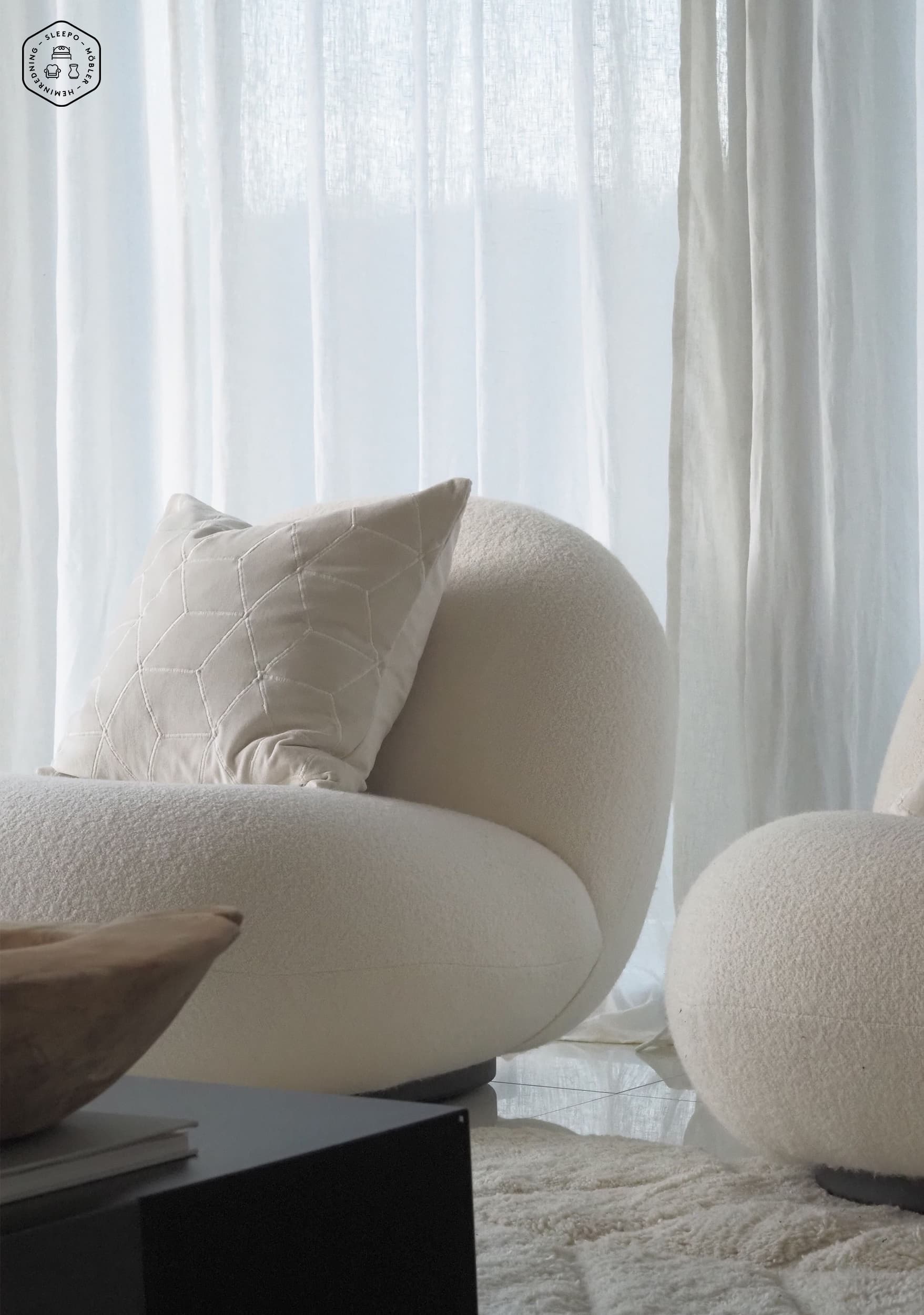 Vir Tyynynpäällinen Sametti Ivory 50x50