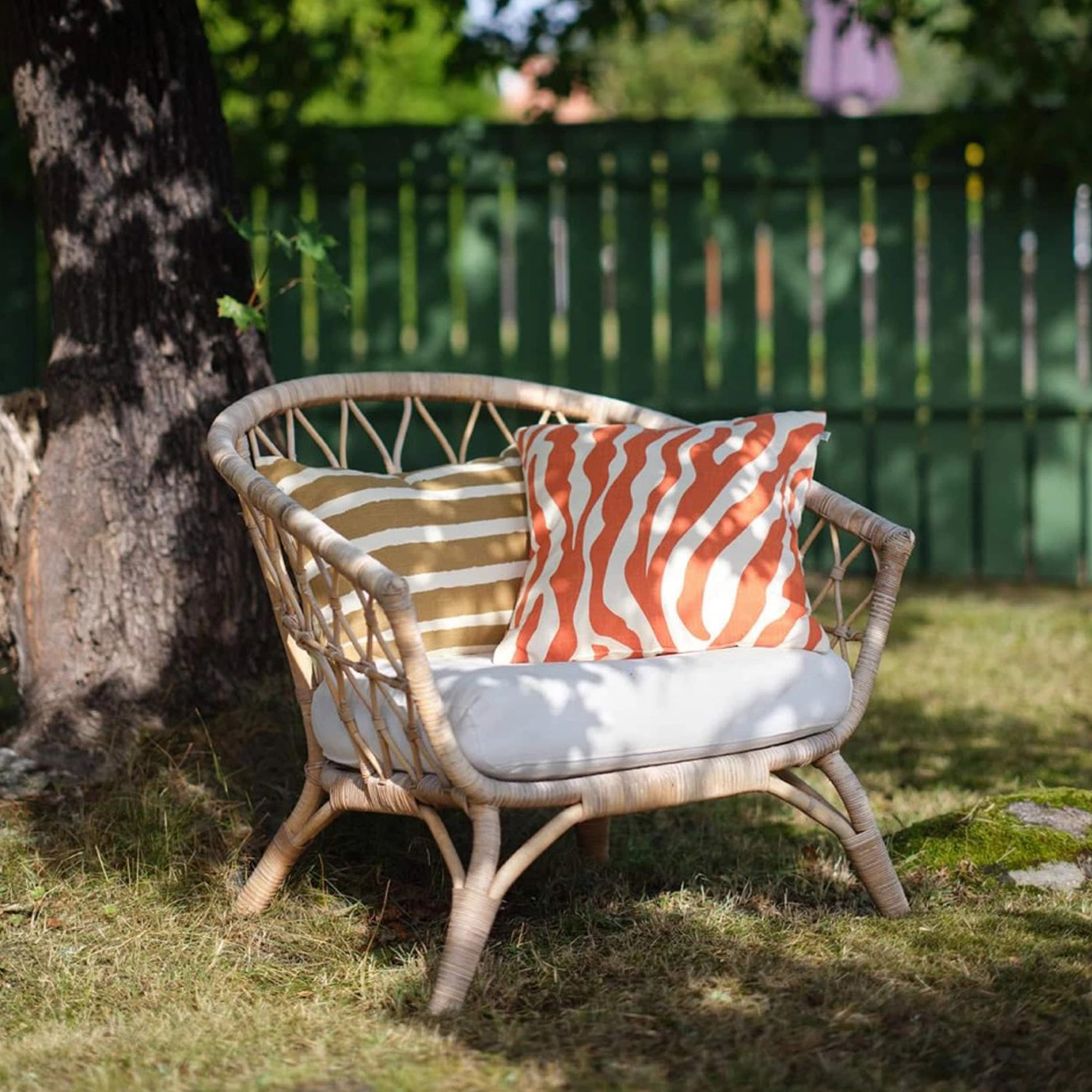 Block Stripe Outdoor Koristetyyny Beige/Offwhite 40x60
