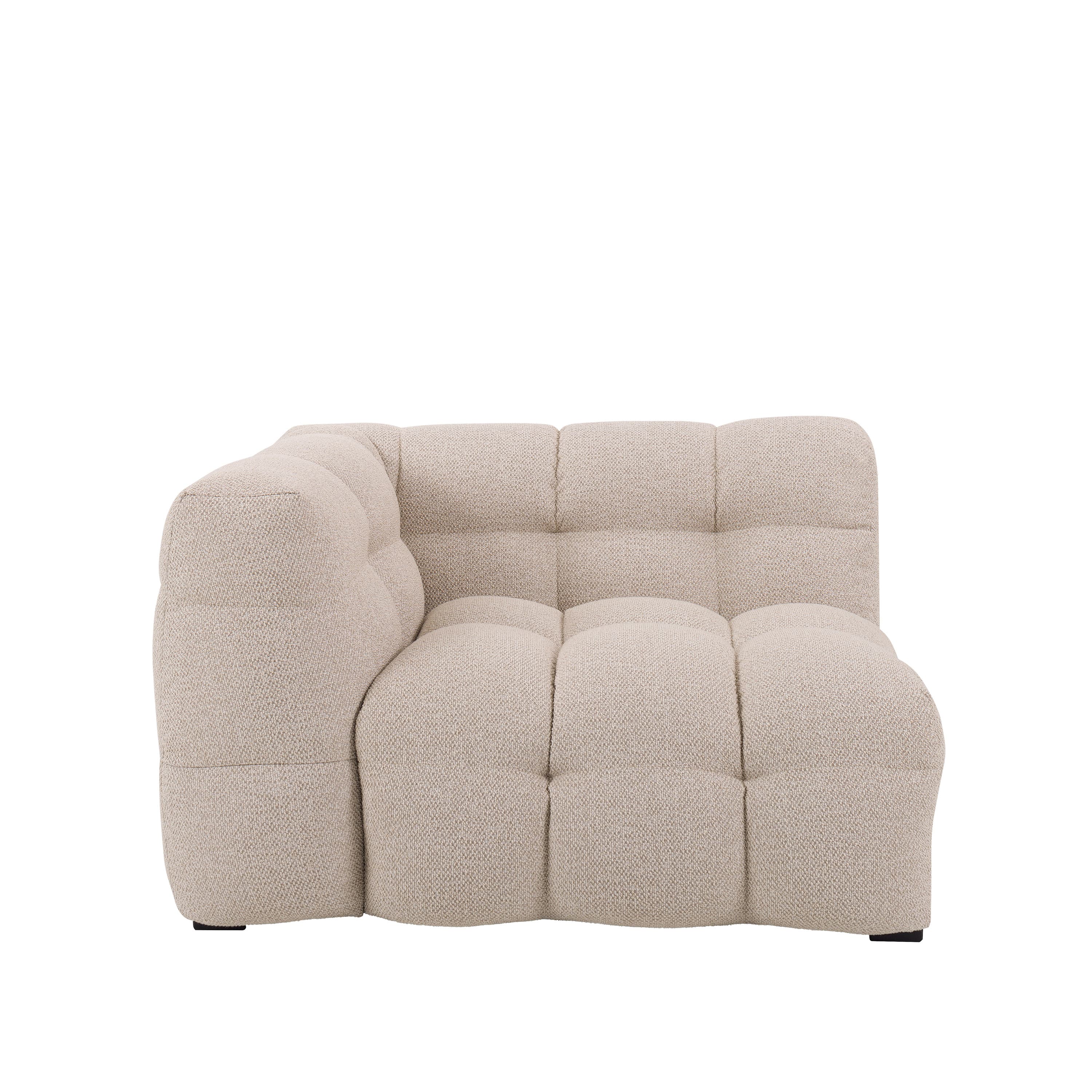 Billie 1-istuttava Sivumoduuli Vasen Käsinoja Beige Bouclé 118cm