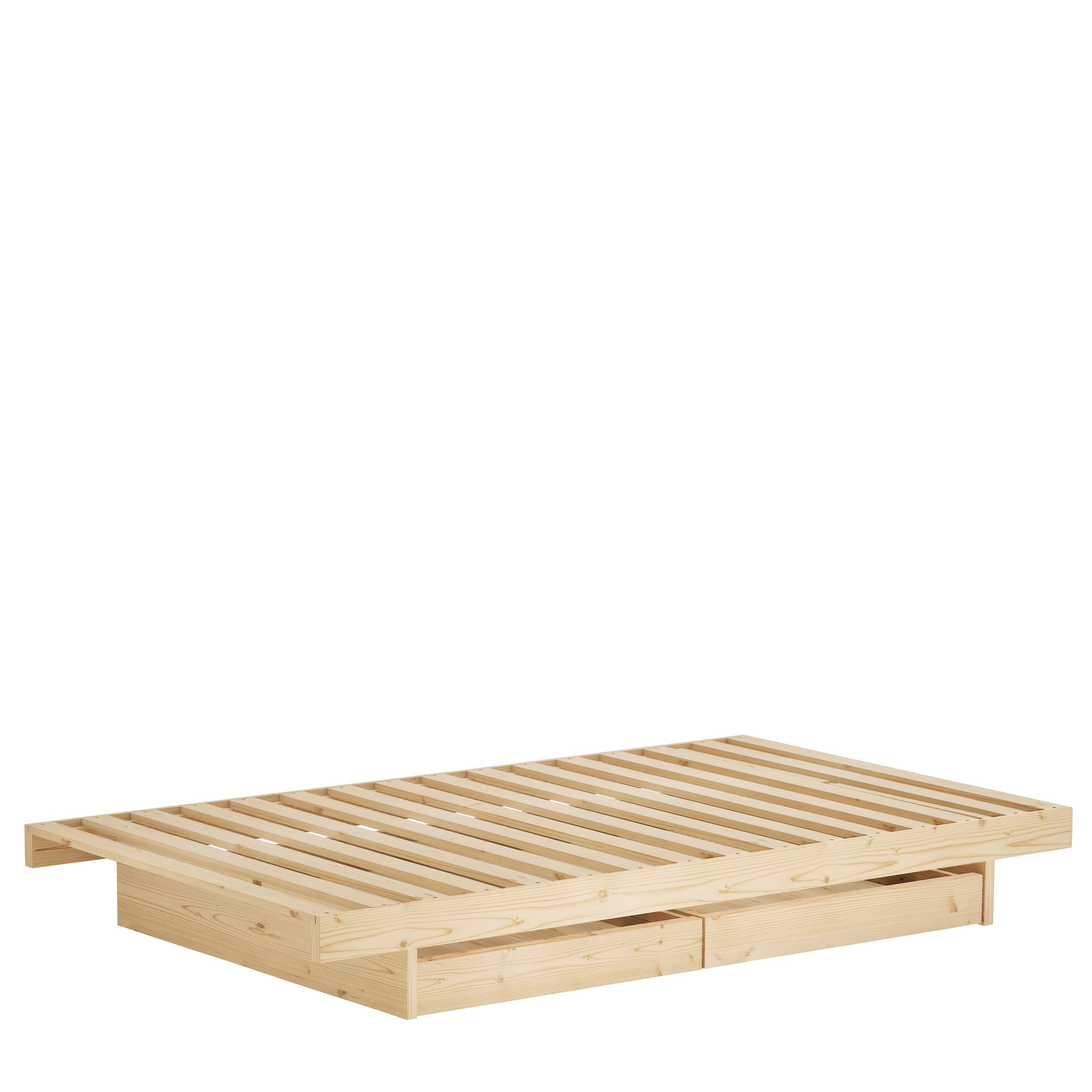 Kanso Sänkyrunko Sisältäen 2 Laatikkoa Raw 160cm