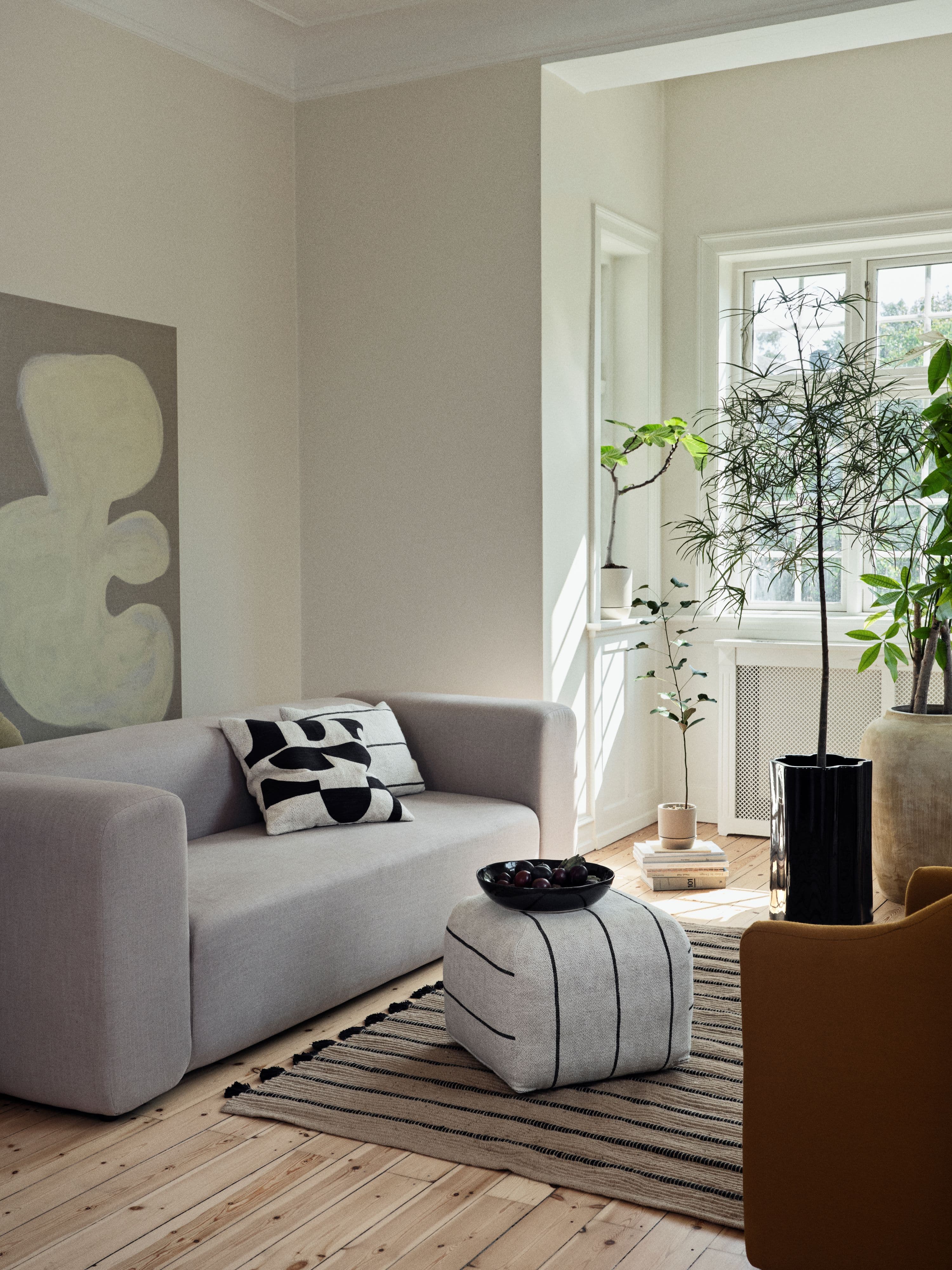 Sigrid Istuintyyny Vaalean Beige/Musta 50cm