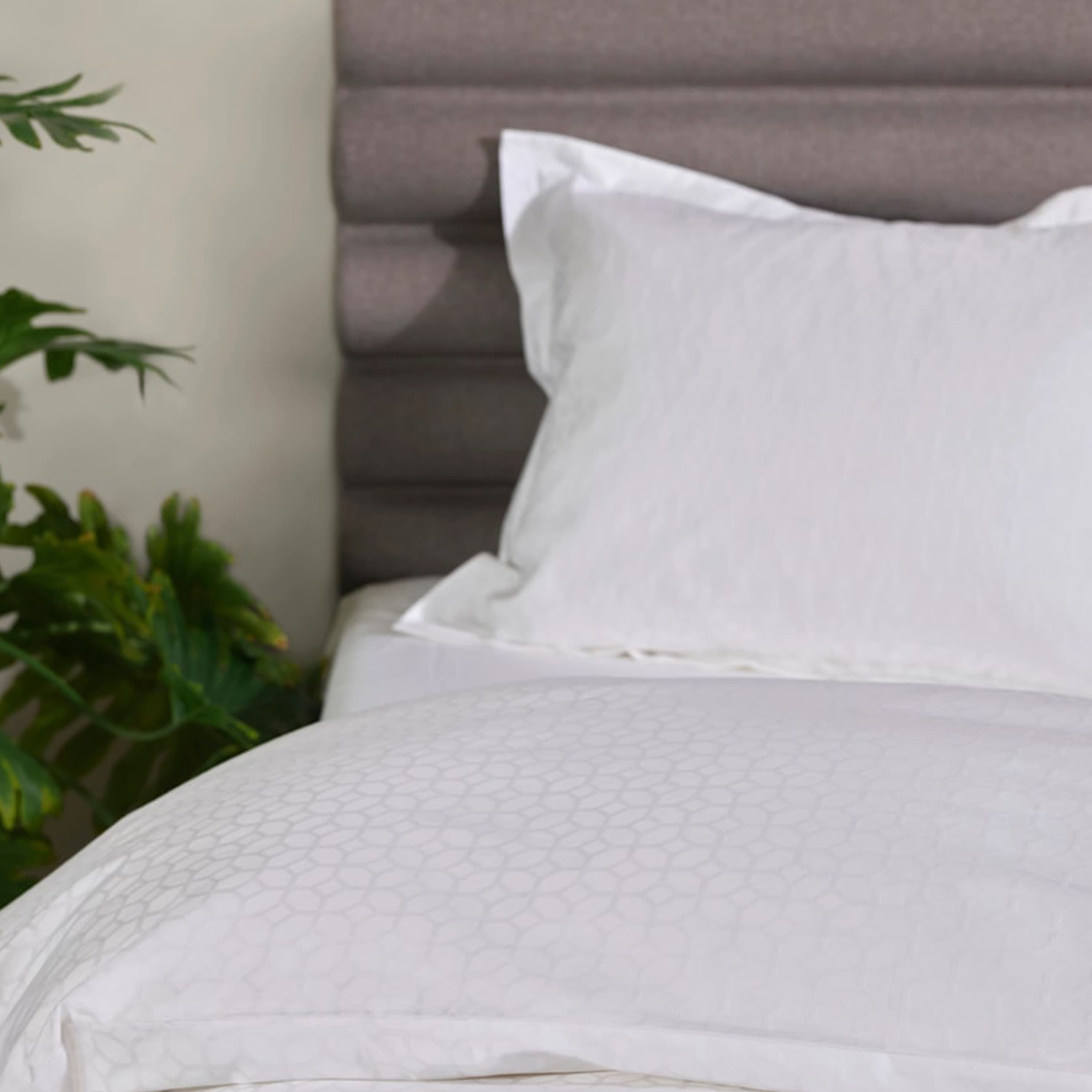 Satin Luxe Jacquard Tyynyliina Valkoinen 50x60