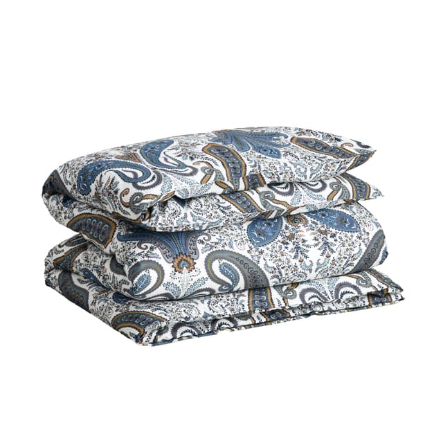 Key West Paisley pussilakana sateen blue double