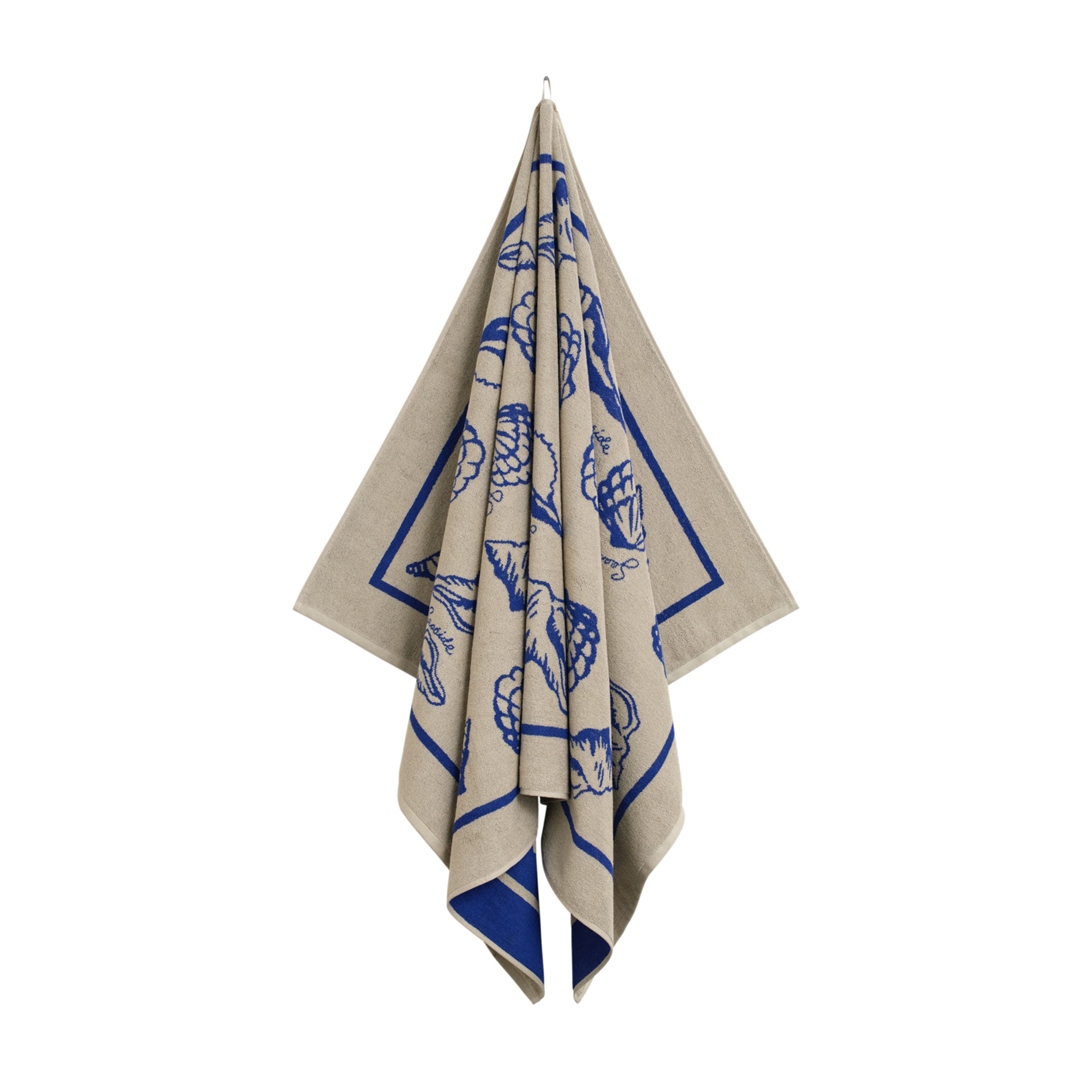 Seashell Print Rantapyyhe Faded Beige