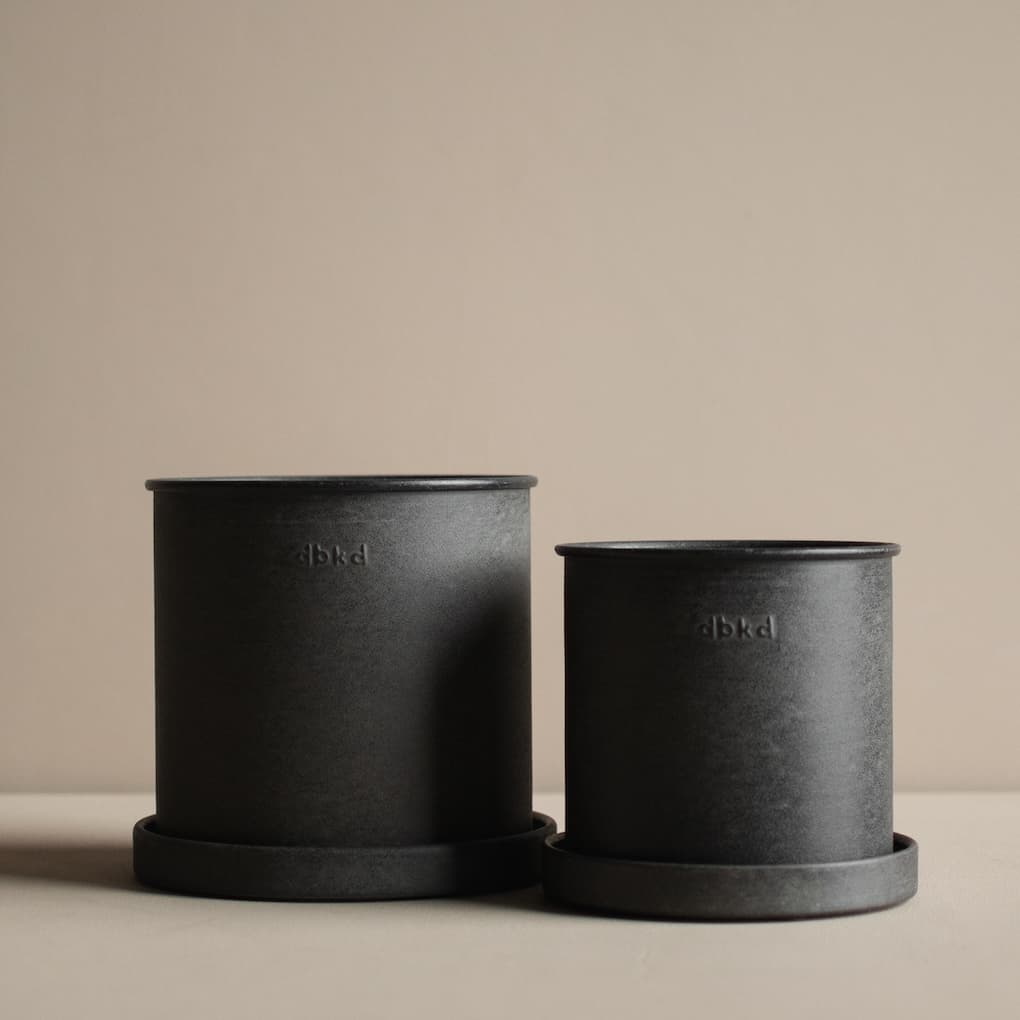 Plant Pot Black Small 2-pakkaus