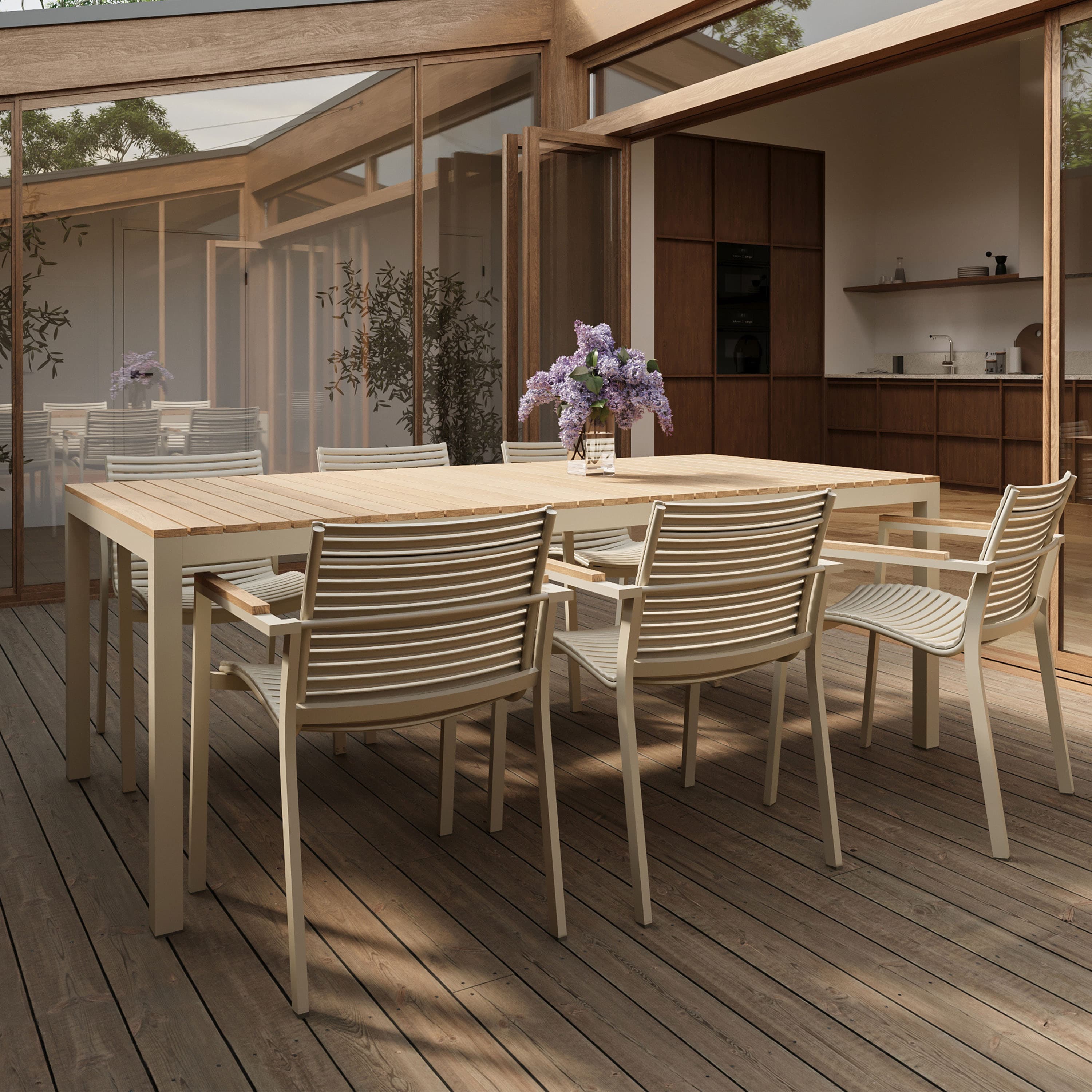 Mood Extreme Ruokapöytä Sandy Grey/Teak 208x100