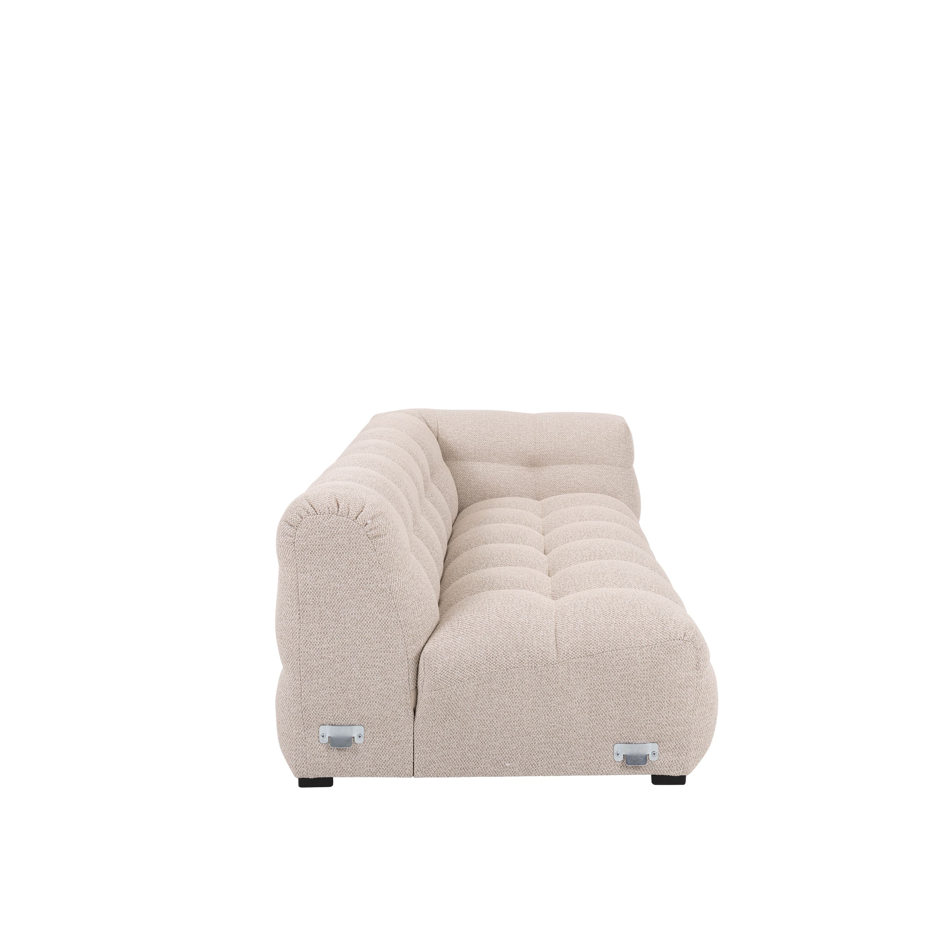 Billie 3-istuttava Sivumoduuli Oikea Käsinoja Beige Bouclé 202cm