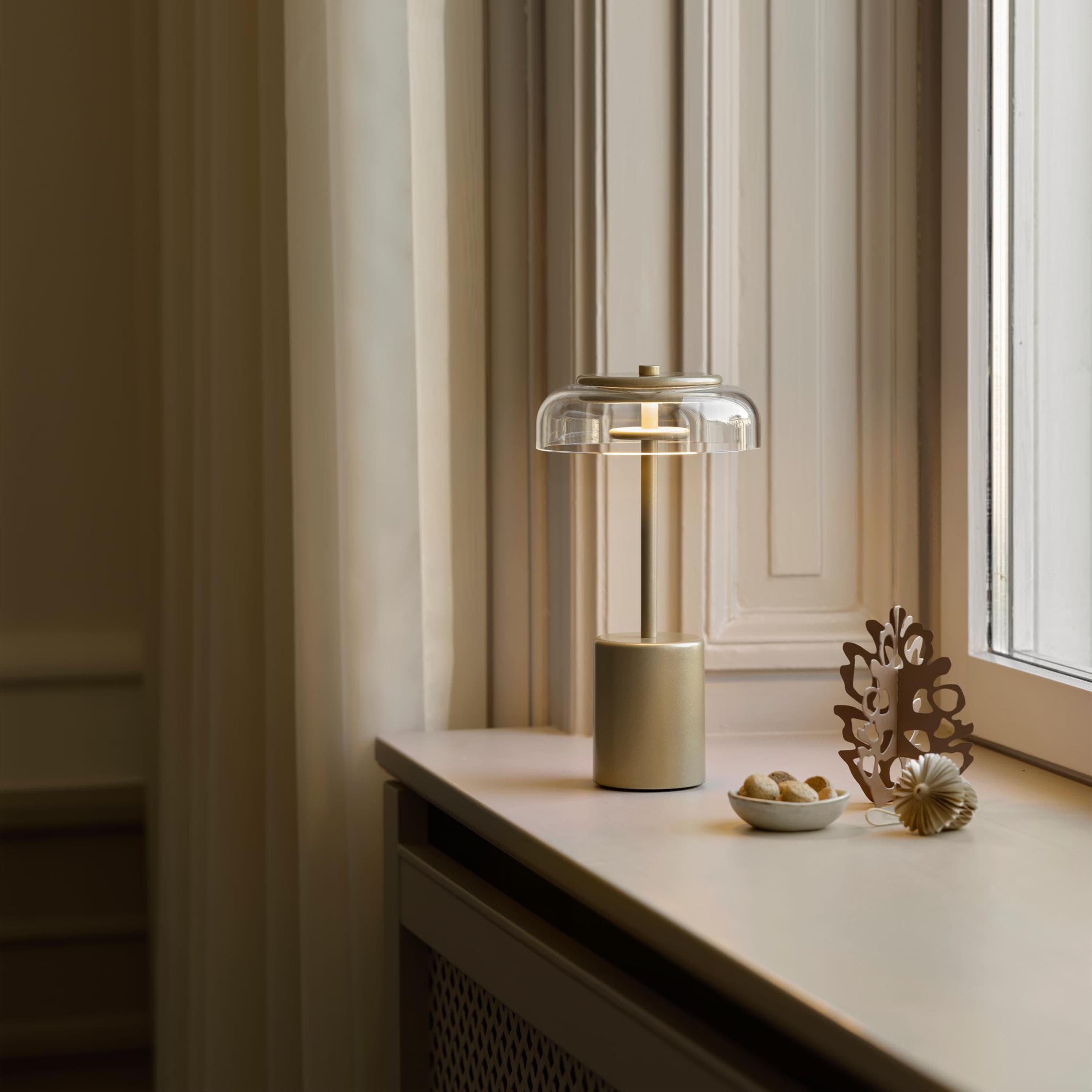 Blossi Mini Kannettava Pöytävalaisin Nordic Gold/Clear