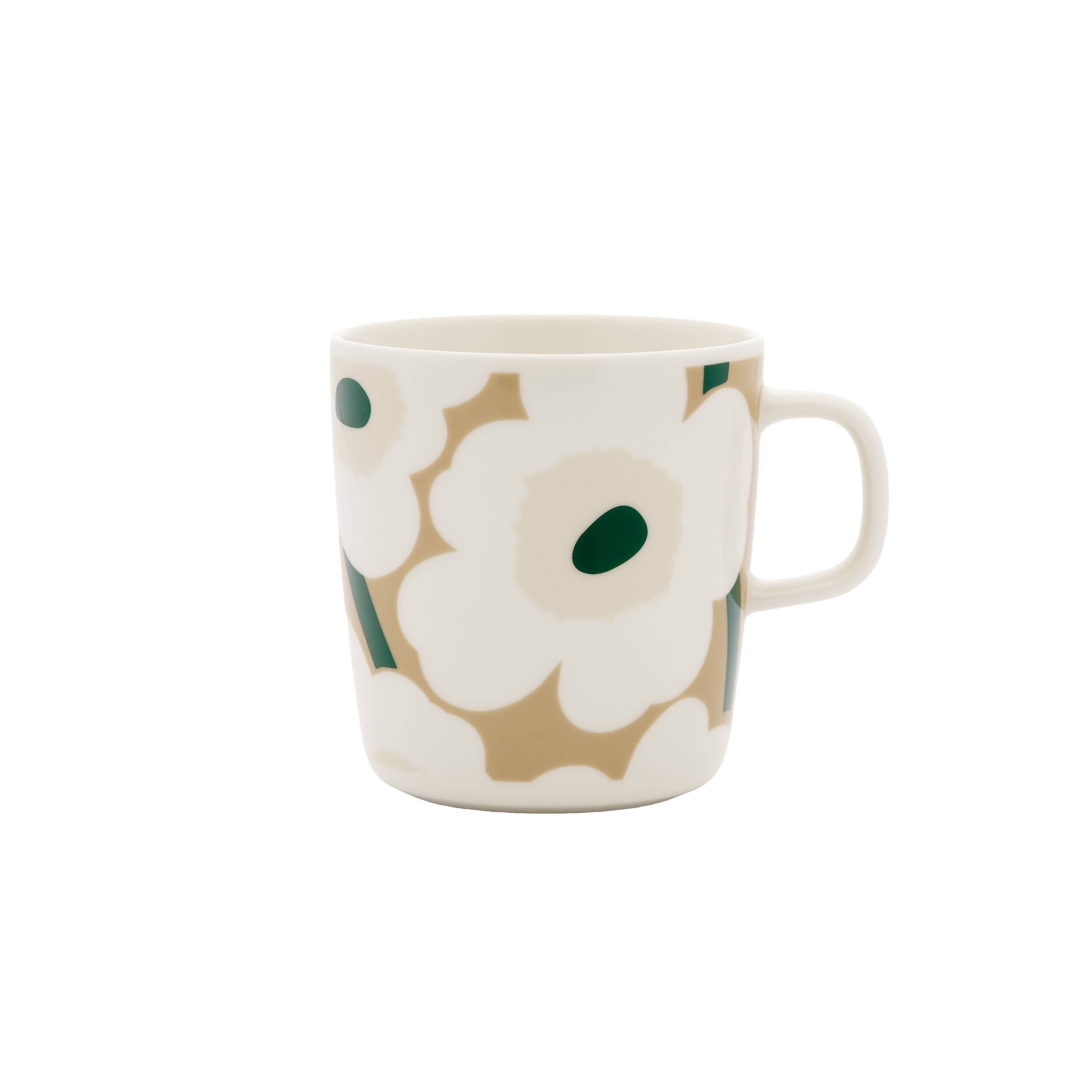Oiva Unikko Teekuppi White/Beige/Dark Green
