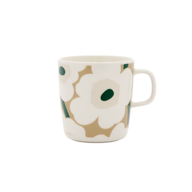 Oiva Unikko Teekuppi White/Beige/Dark Green