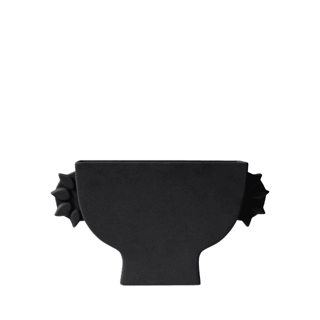 Flat Maljakko Black 16 cm