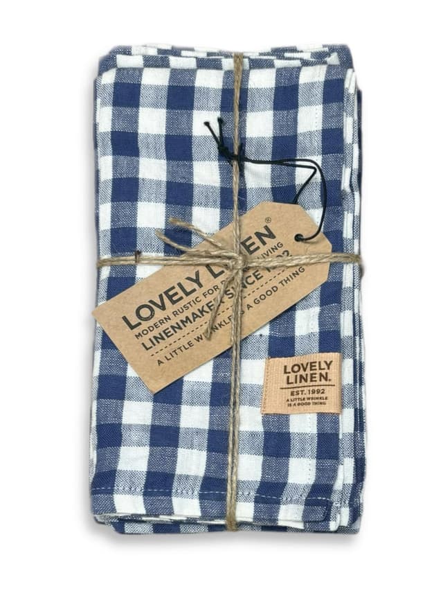 Misty Lautasliina Pellava Square Denim Blue 42x42 4-pakkaus