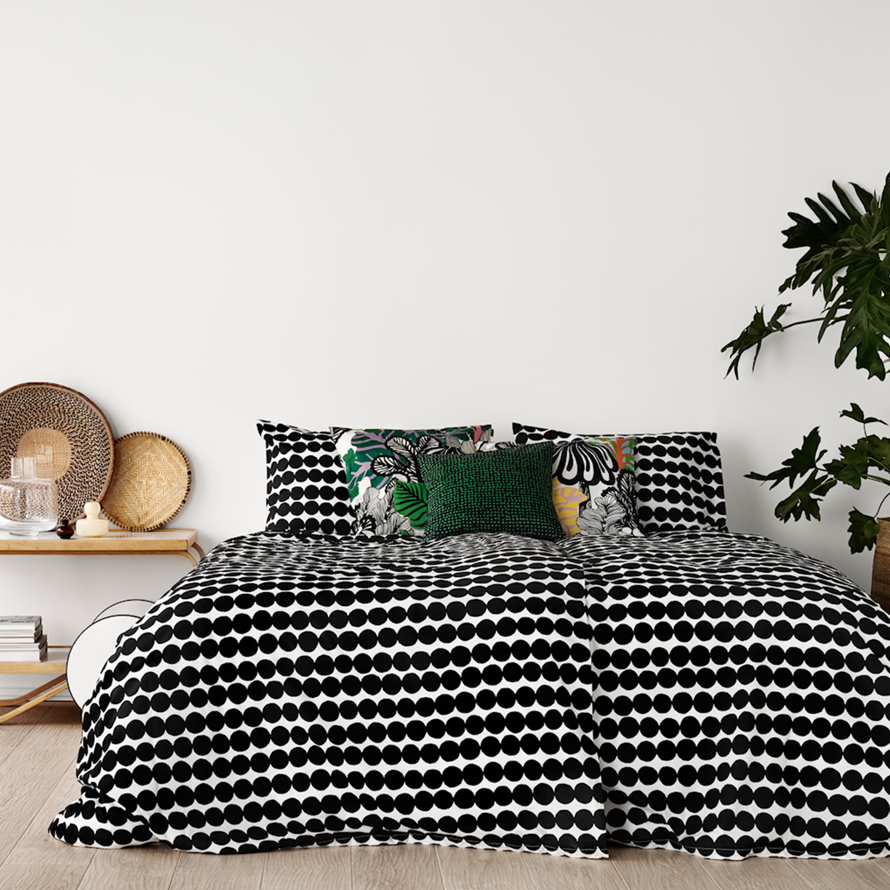 Räsymatto Pussilakana Musta/Valkoinen 240x220