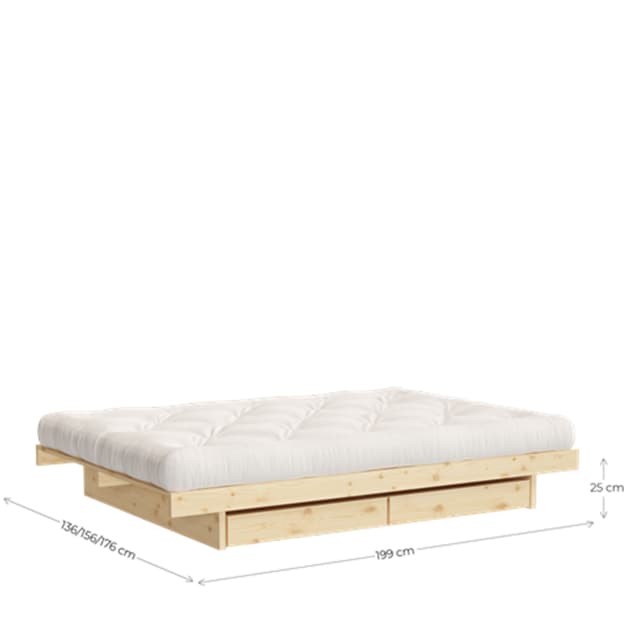 Kanso Sänkyrunko Sisältäen 2 Laatikkoa 180cm