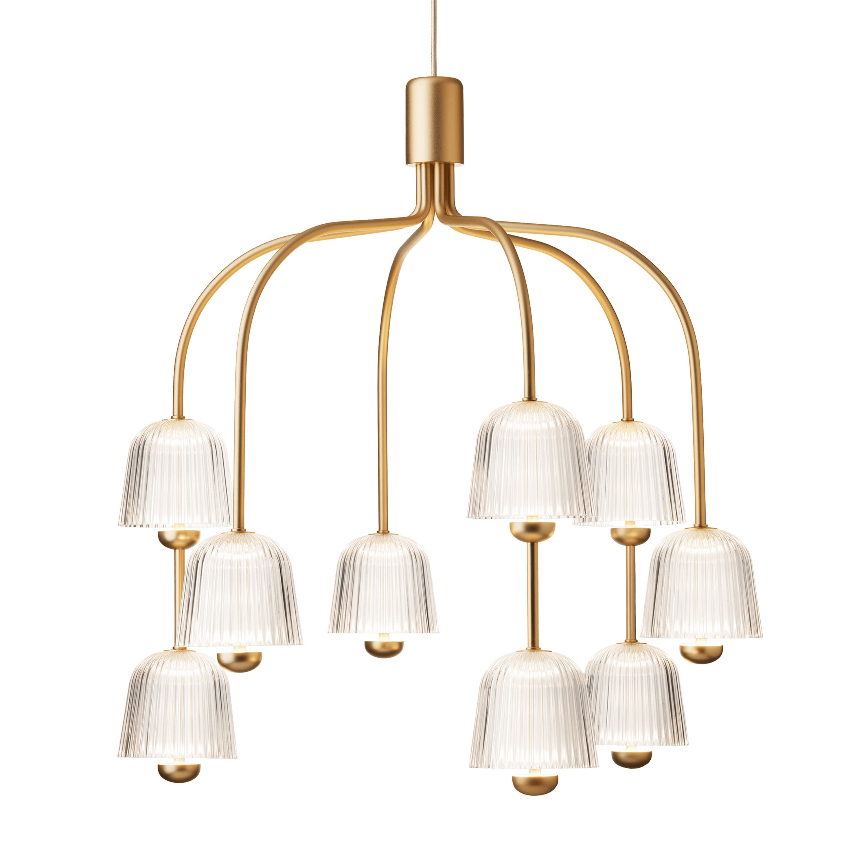Asteea 9 Kattovalaisin Satin Brass/Ripple Clear