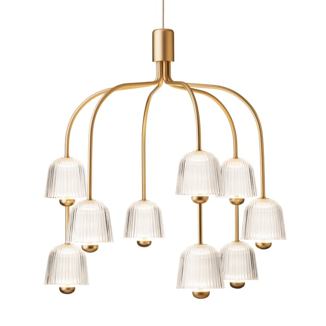 Asteea 9 Kattovalaisin Satin Brass/Ripple Clear