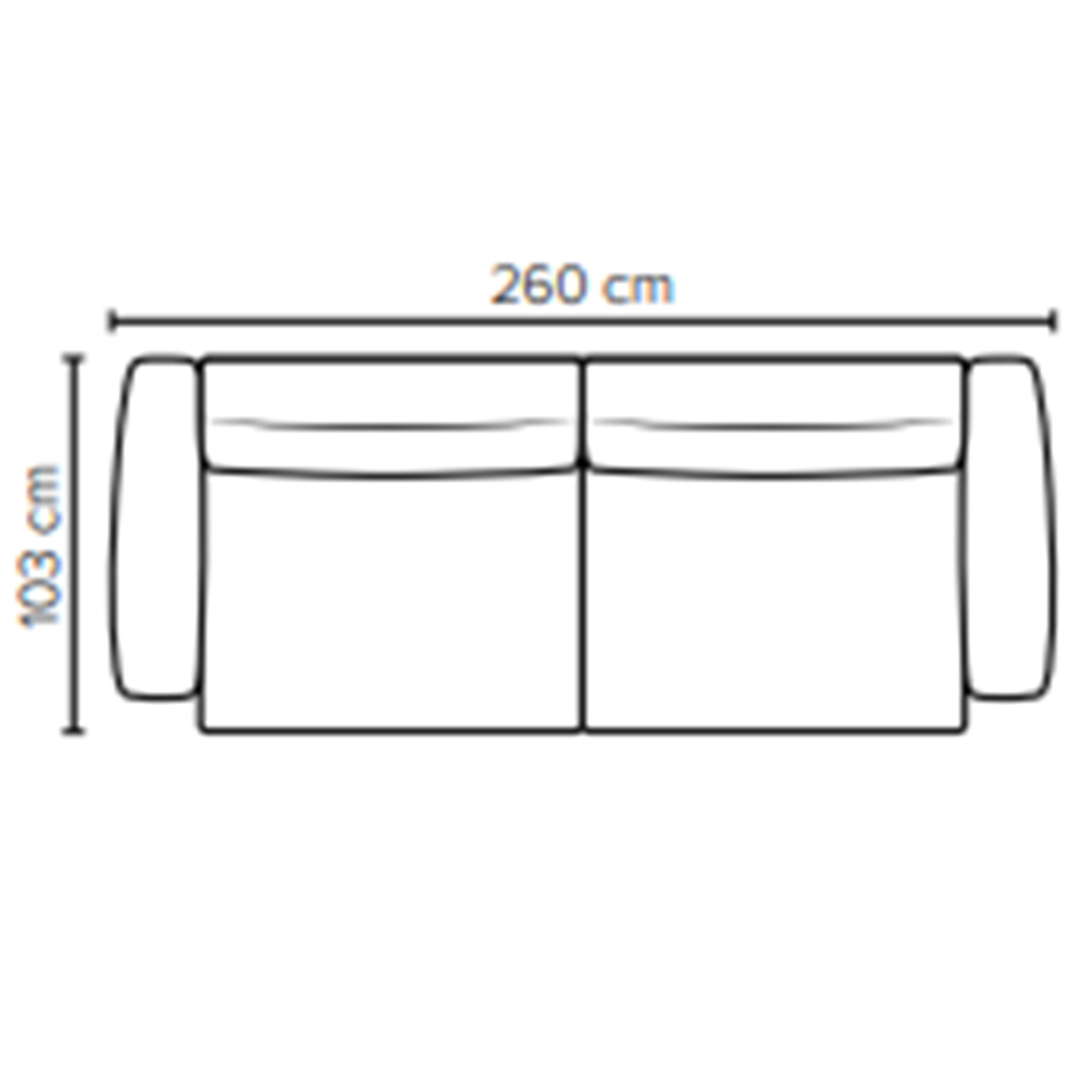 Mila 3-istuttava sohva Moss 260cm