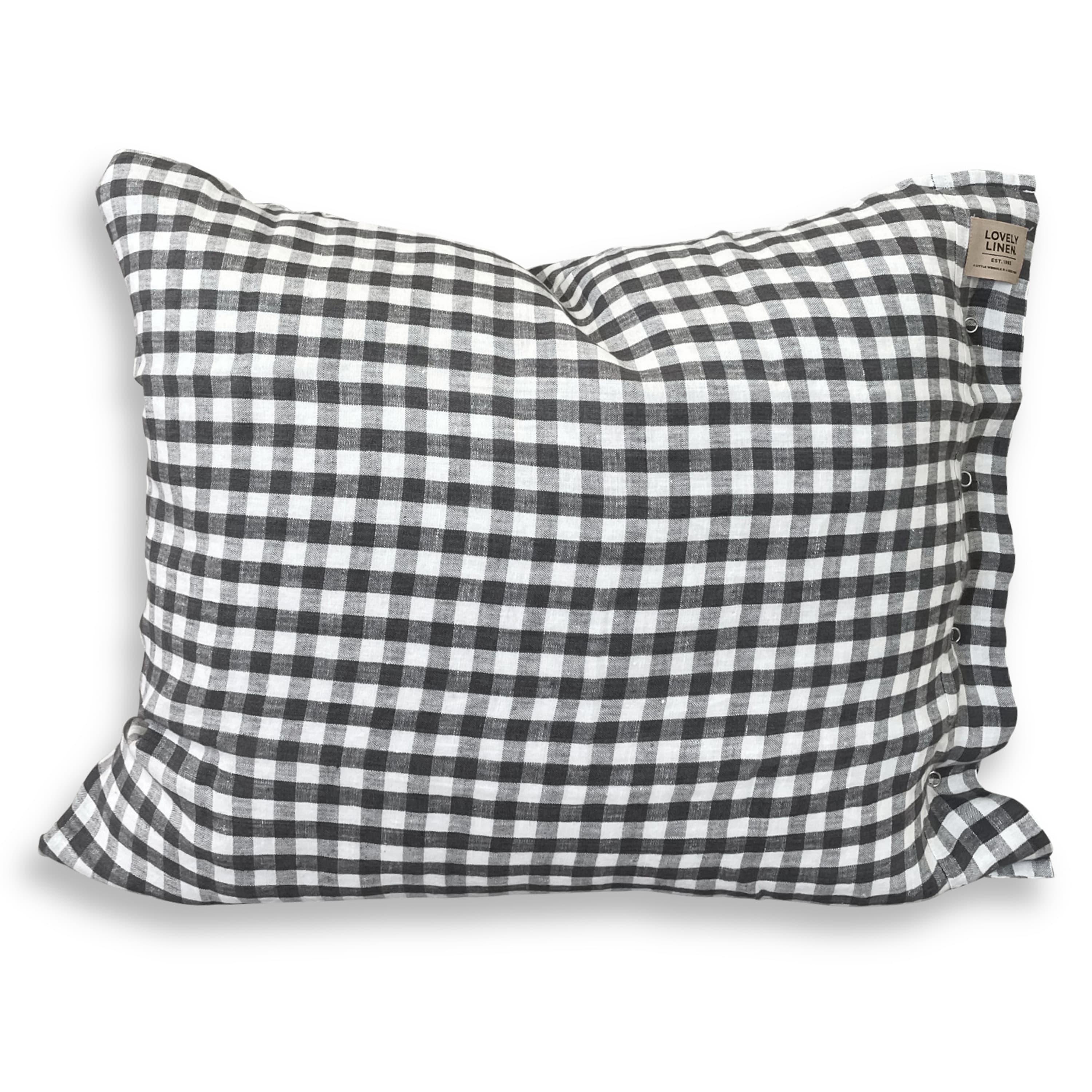 Misty tyynyliina pellava square dark grey 50x60