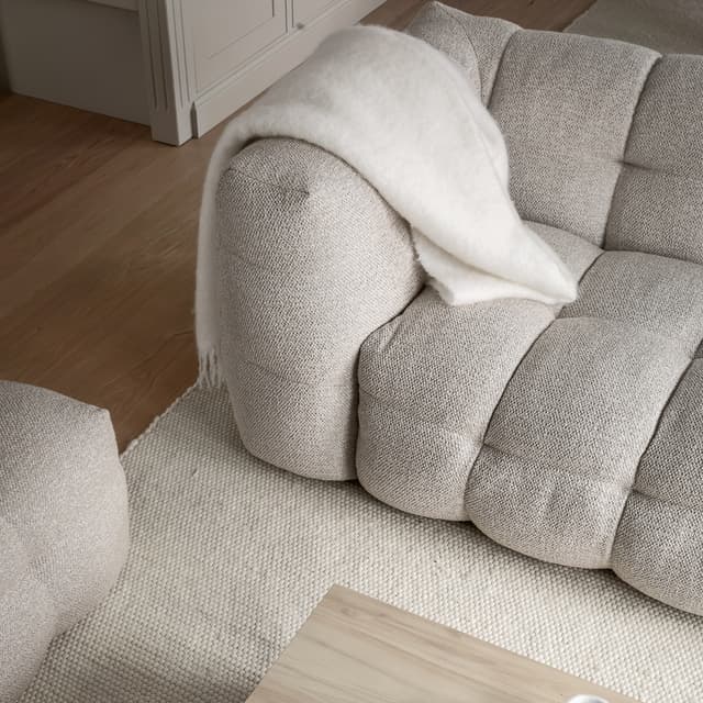 Billie 1-istuttava Sivumoduuli Beige Bouclé 84cm
