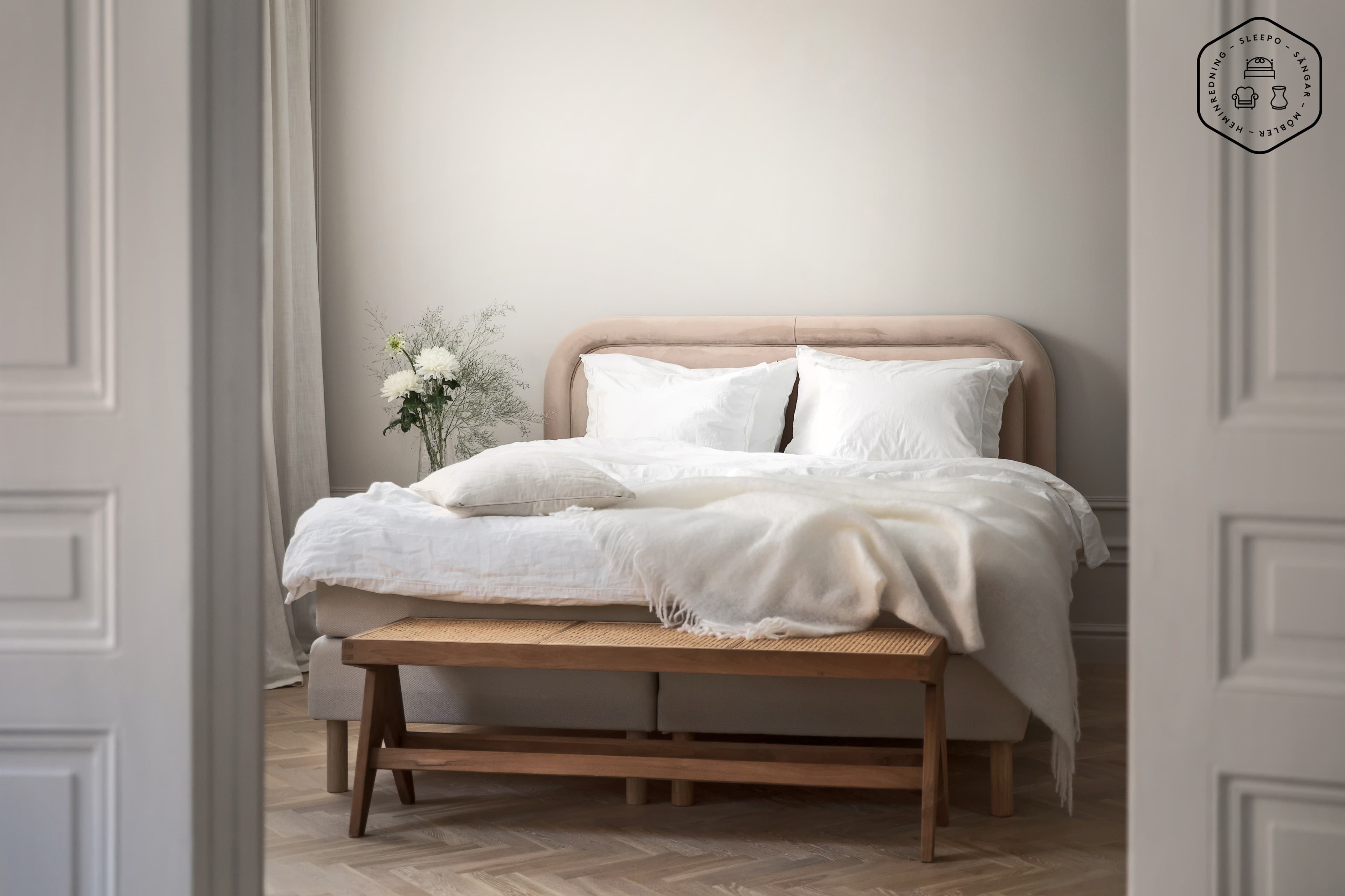 Celine Sängynpääty Sametti Beige 160 cm
