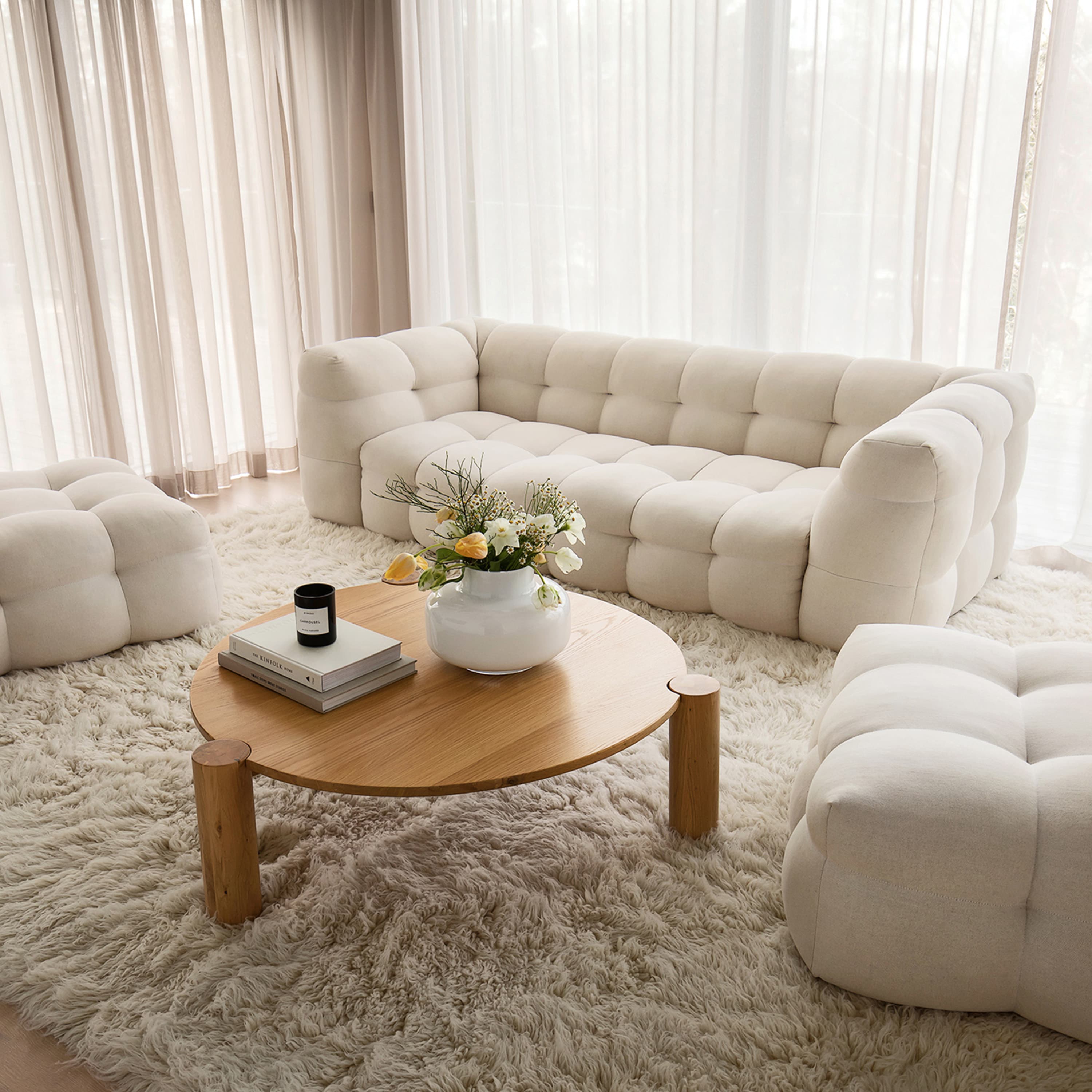 Fluffy Flokati Matto White 300x400