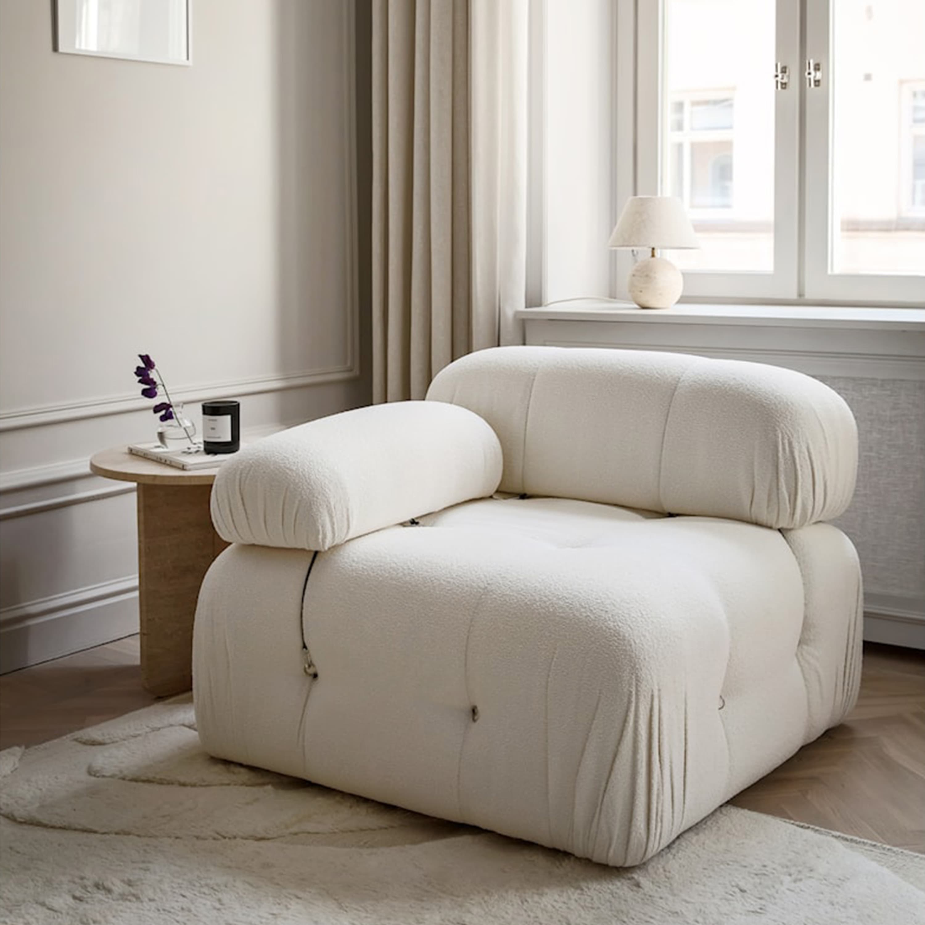 Blanca Vasen Moduuli White Bouclé