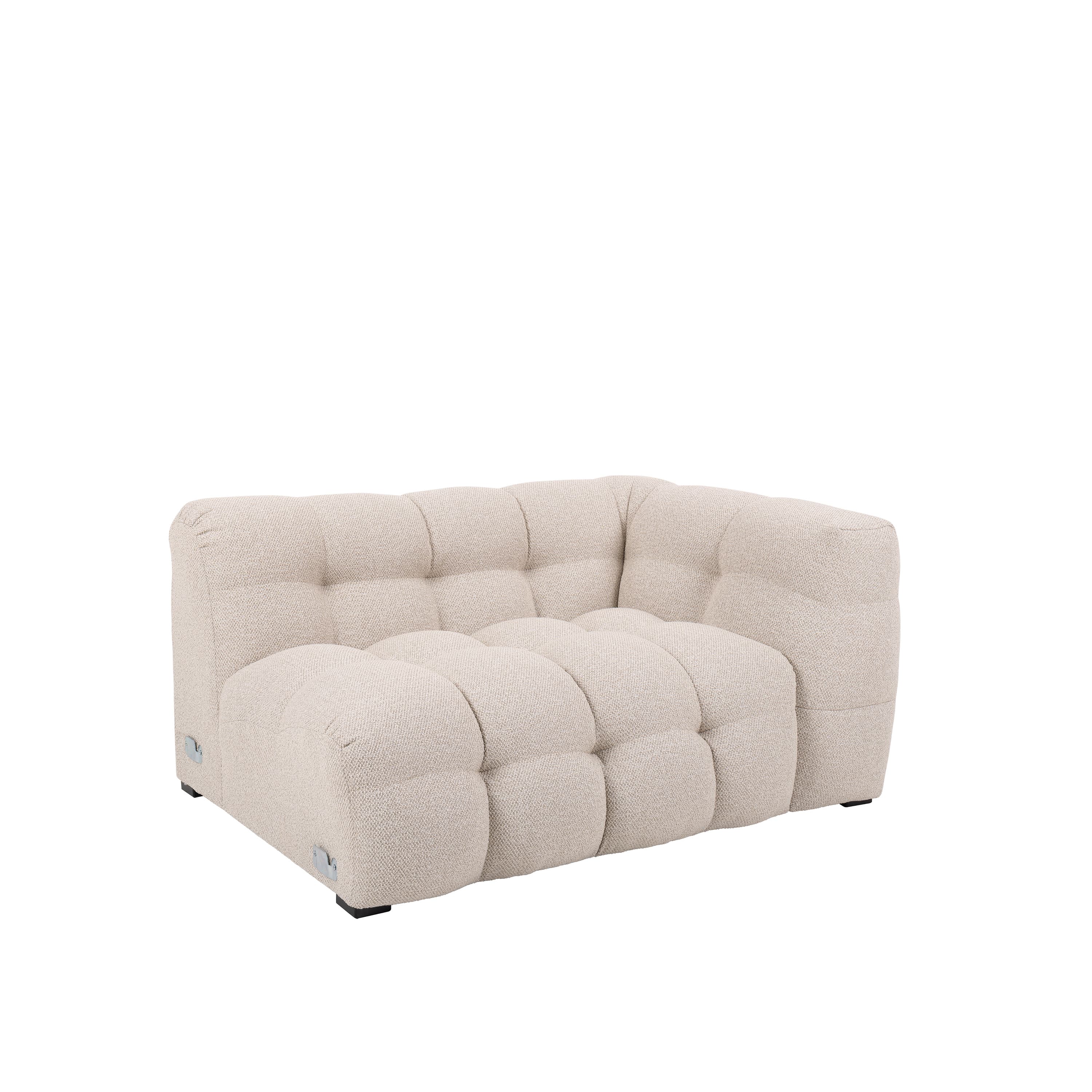 Billie 1.5-istuttava Sivumoduuli Oikea Käsinoja Beige Bouclé 141cm