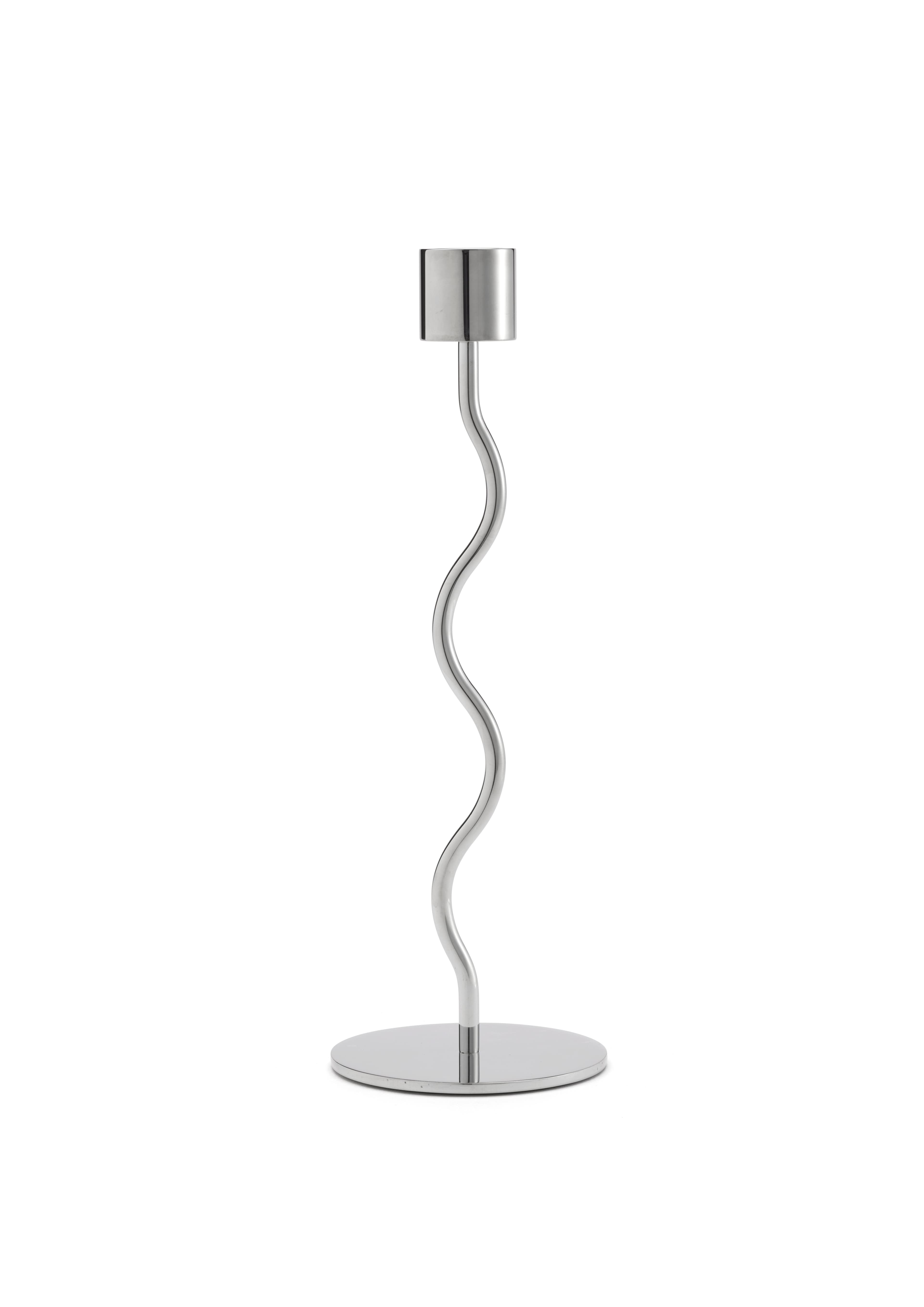 Curved Kynttilänjalka Stainless Steel 23cm