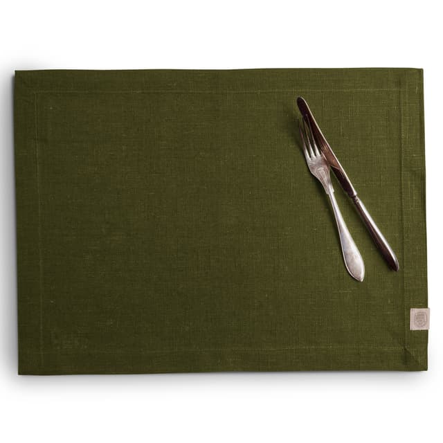Classic tarjotin pellava Olive Green 37x50