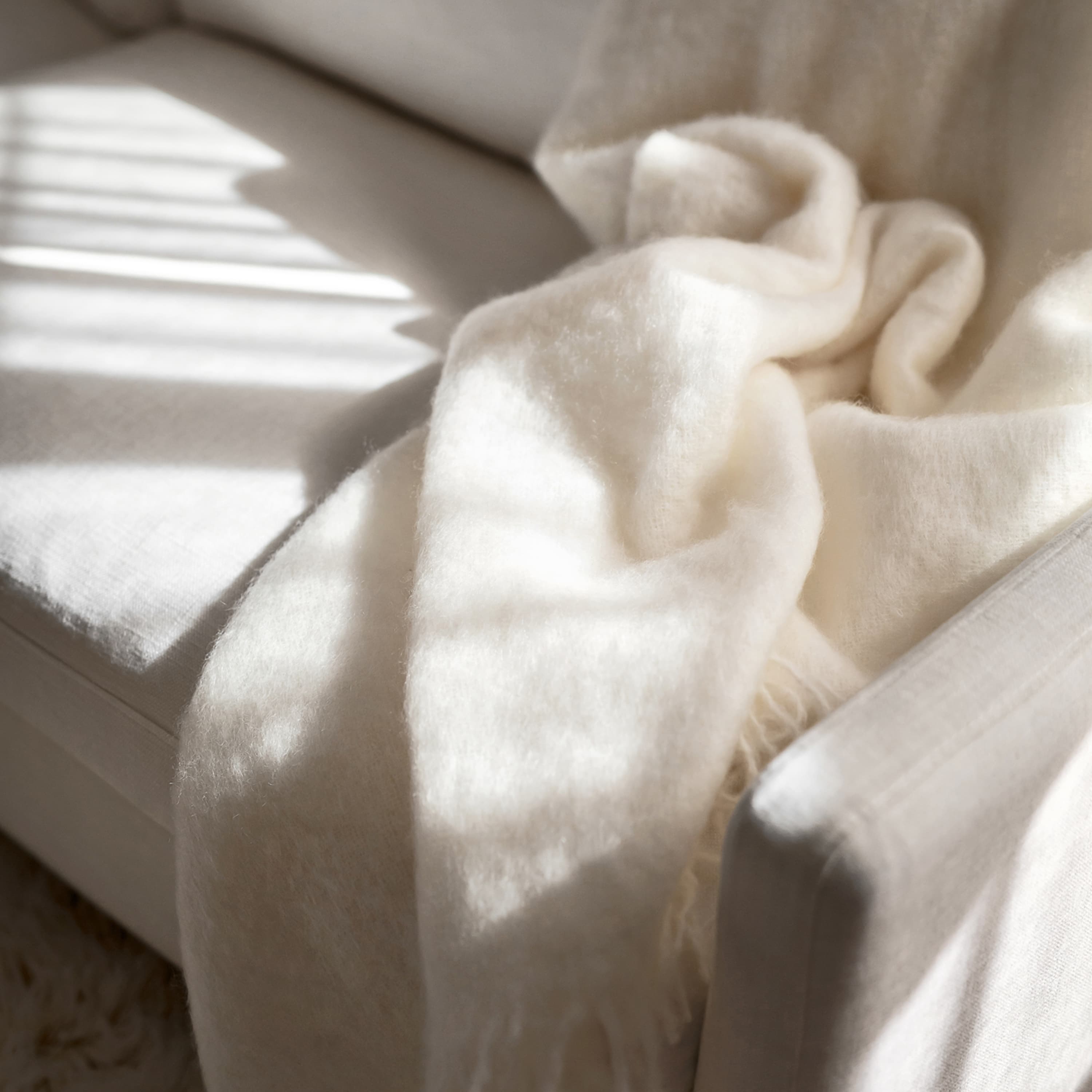 Mohair torkkupeitto mellow rose/brick melange