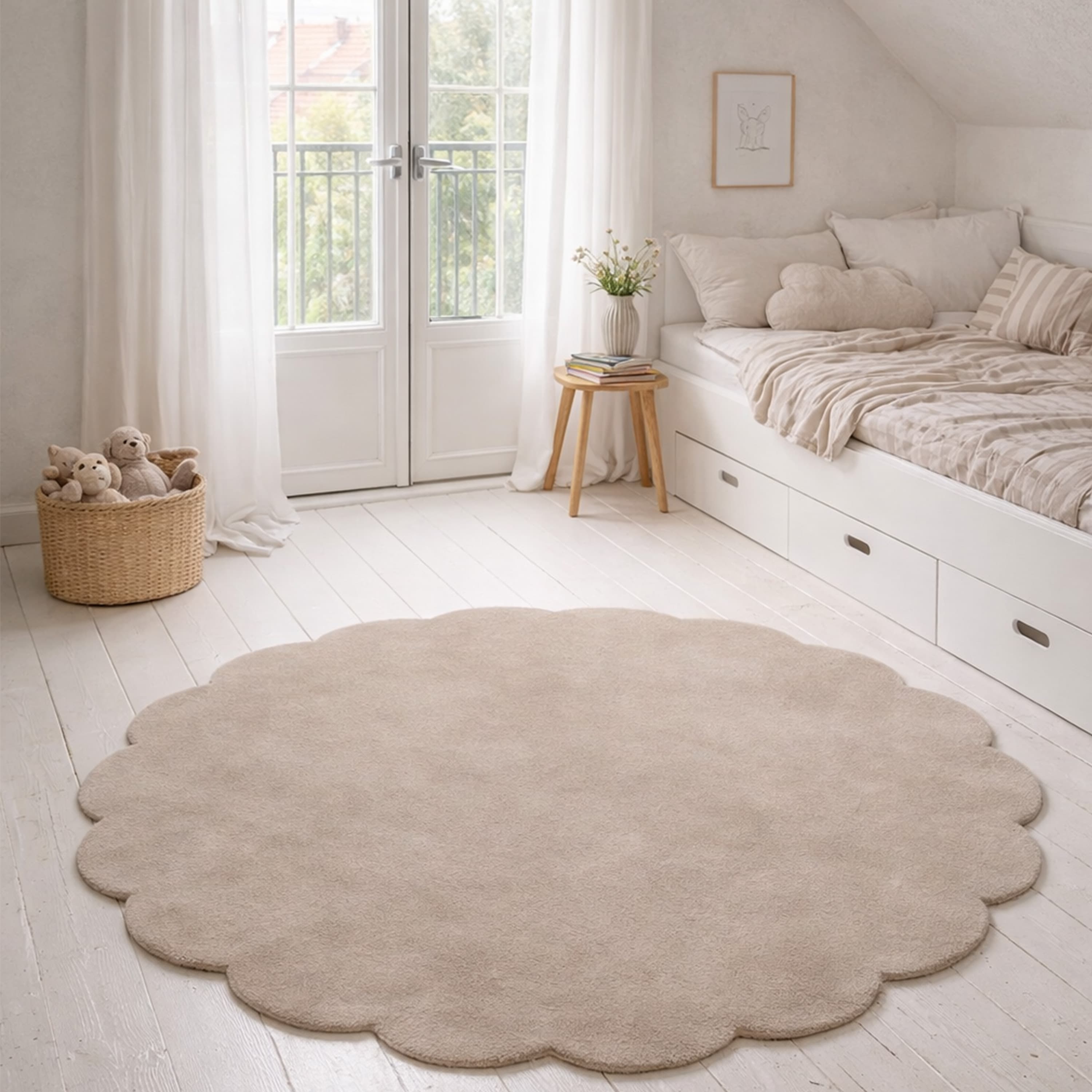 Matto Shell Beige Ø120