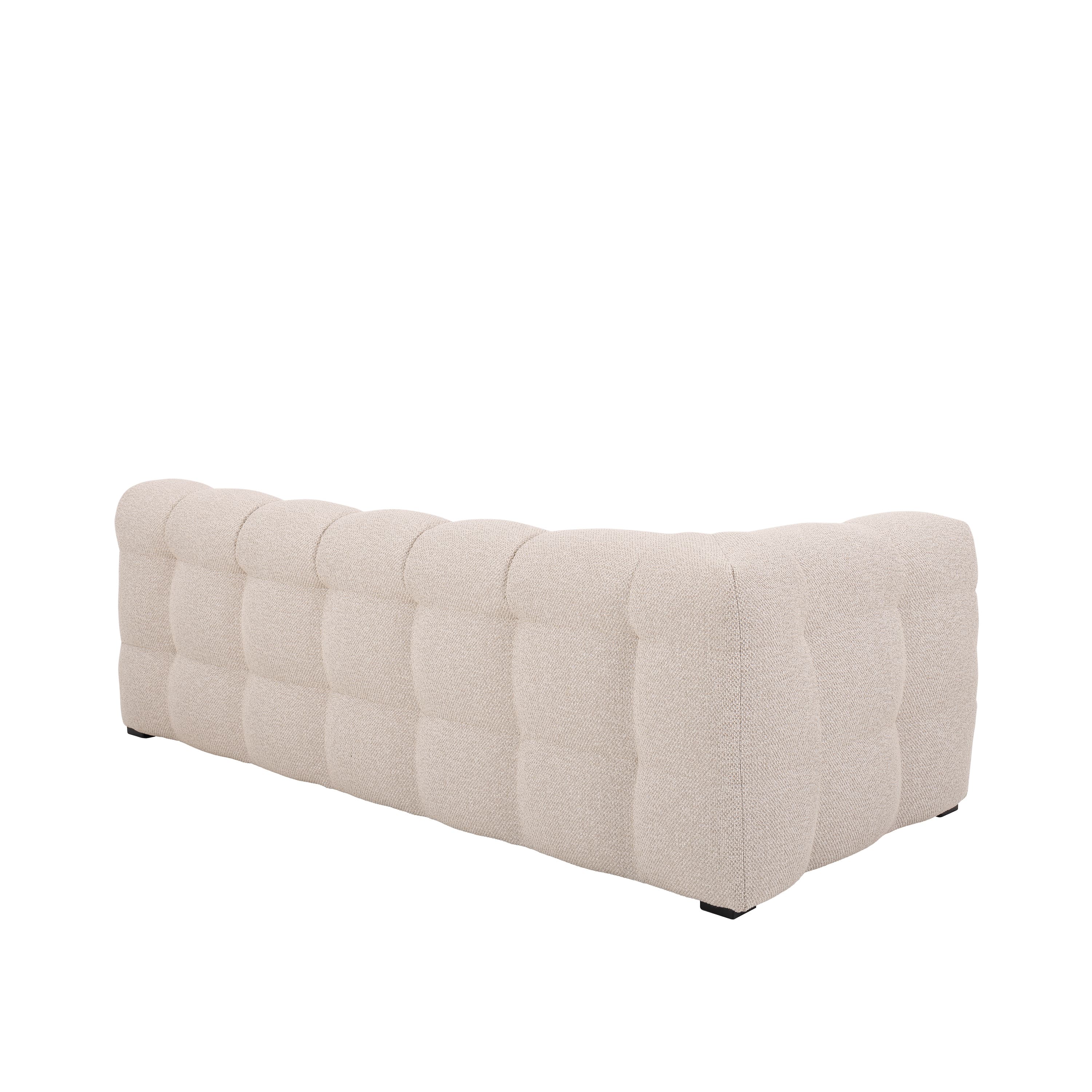 Billie 3-istuttava Sivumoduuli Vasen Käsinoja Beige Bouclé 202cm