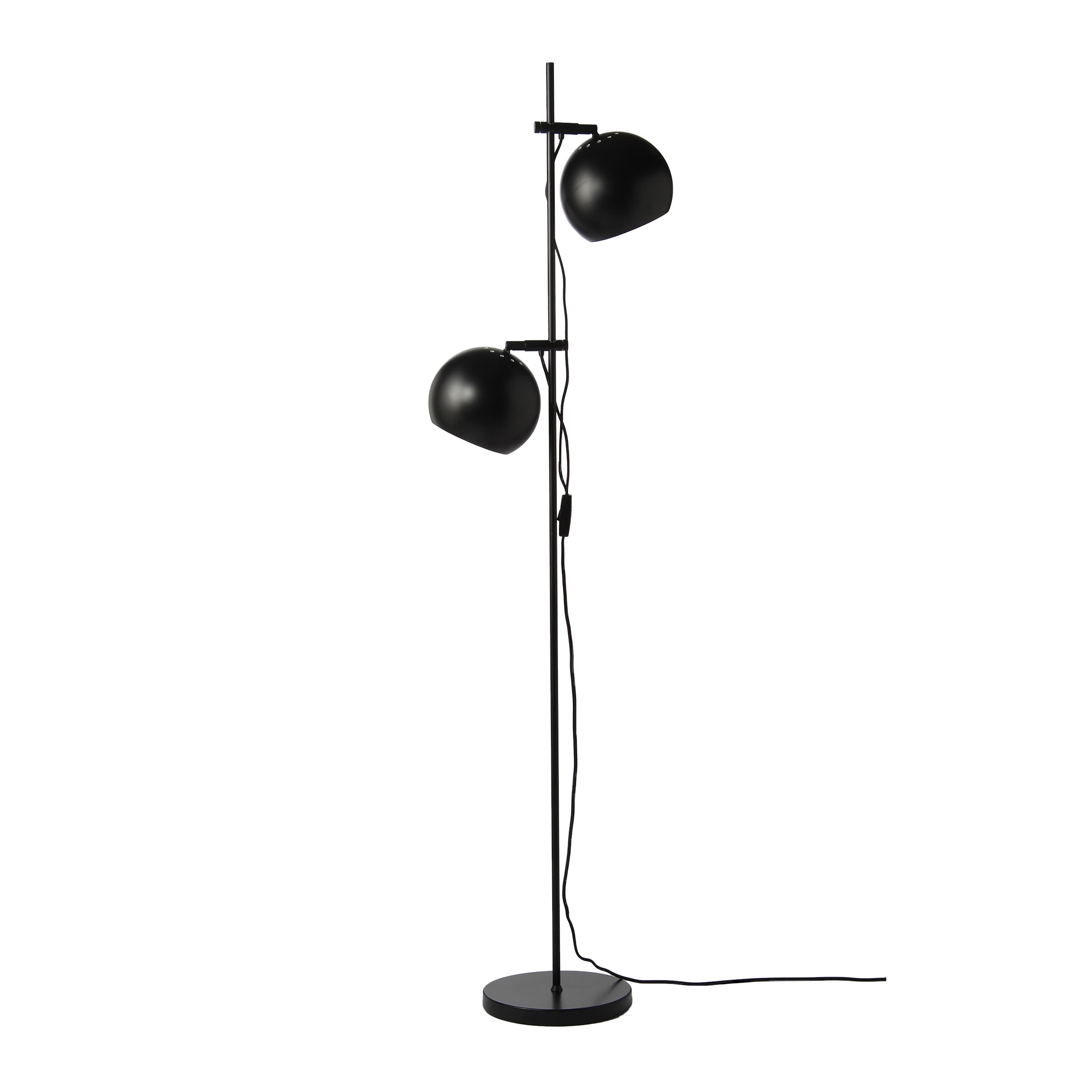 Ball Kaksinkertainen Lattiavalaisin, Mattamusta, 149 cm