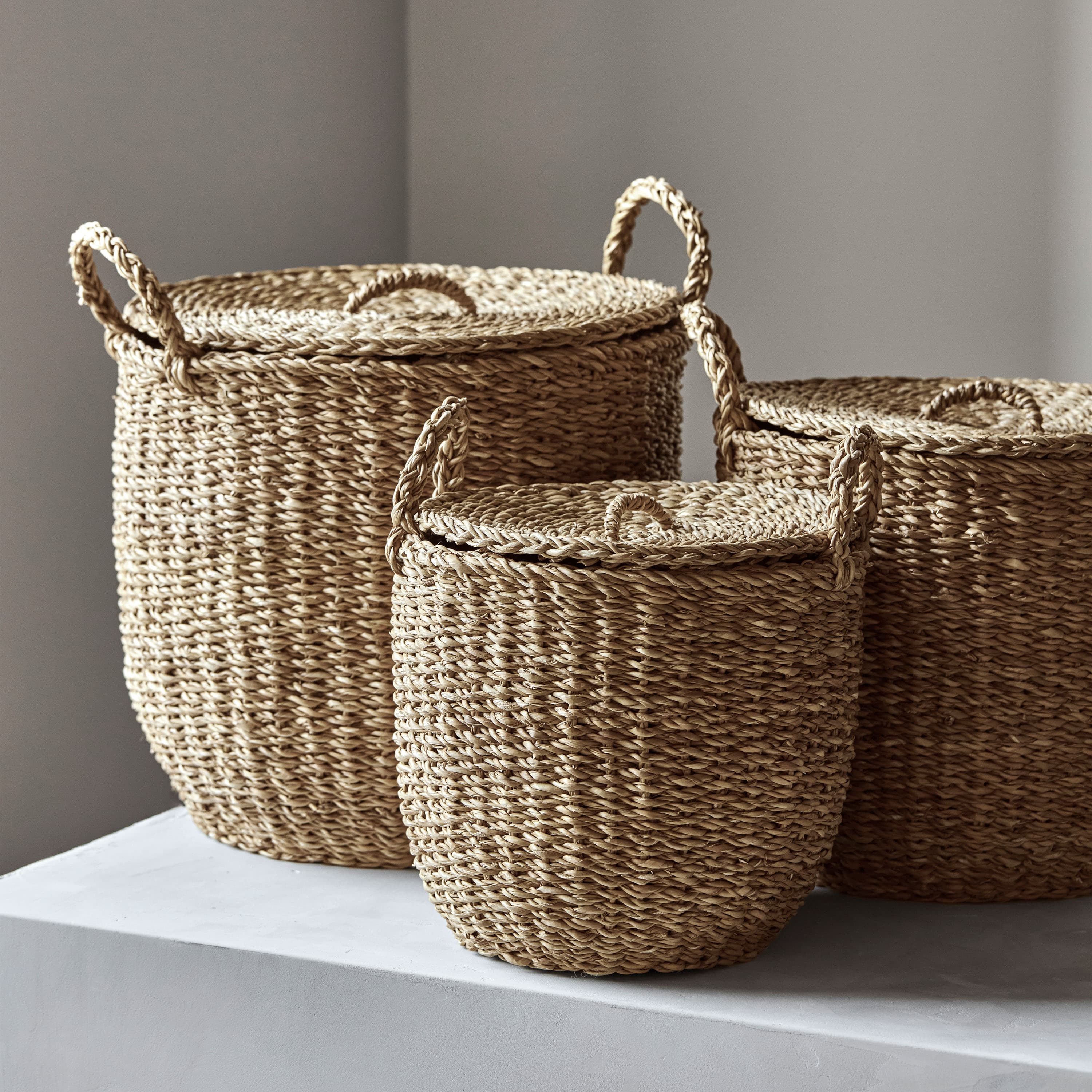 Round Säilytyskori Nature 3‑pack