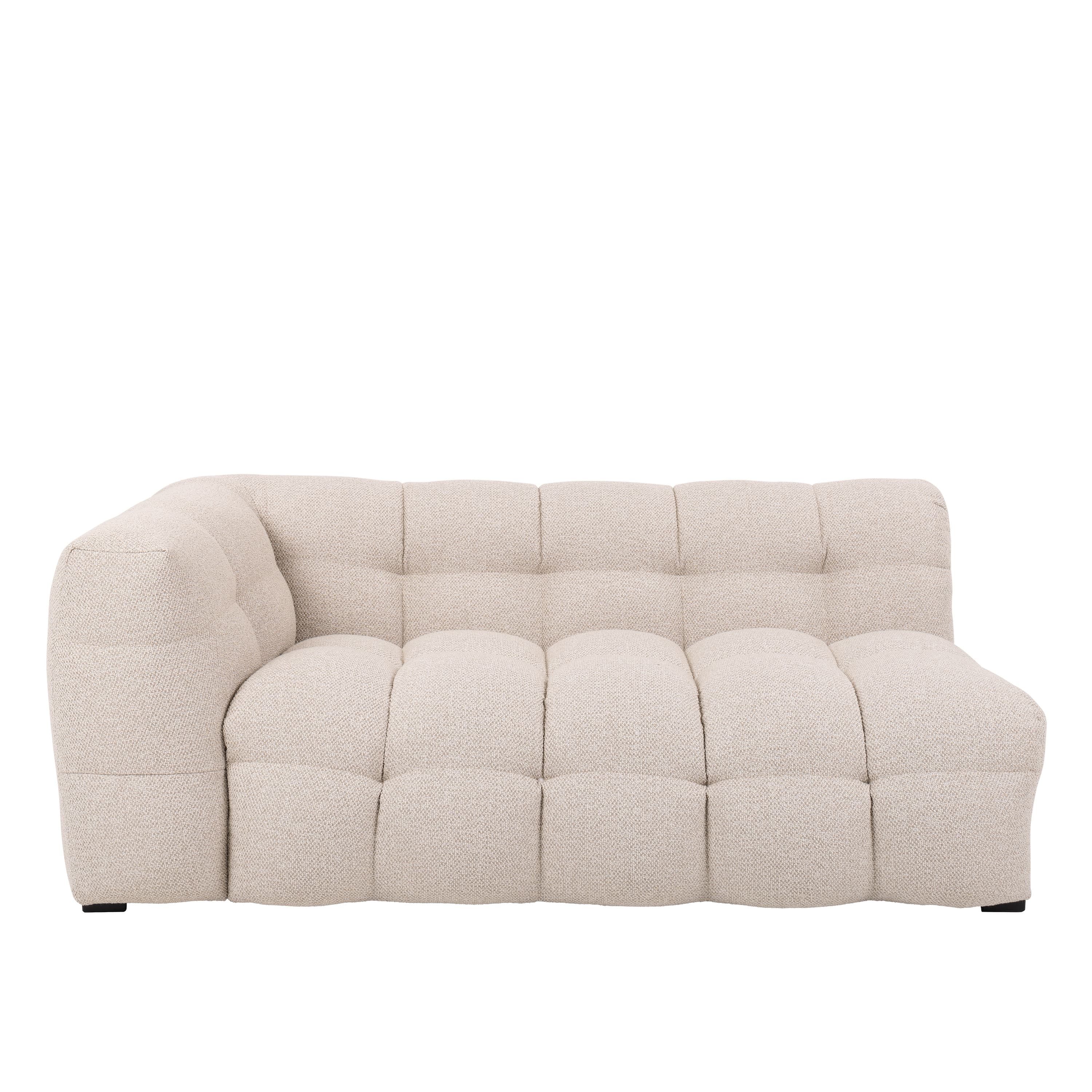 Billie 2-istuttava Sivumoduuli Vasen Käsinoja Beige Bouclé 174cm
