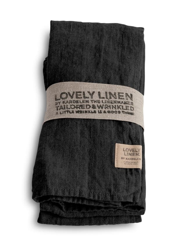 Lovely servetti pellava dark grey 4-pack
