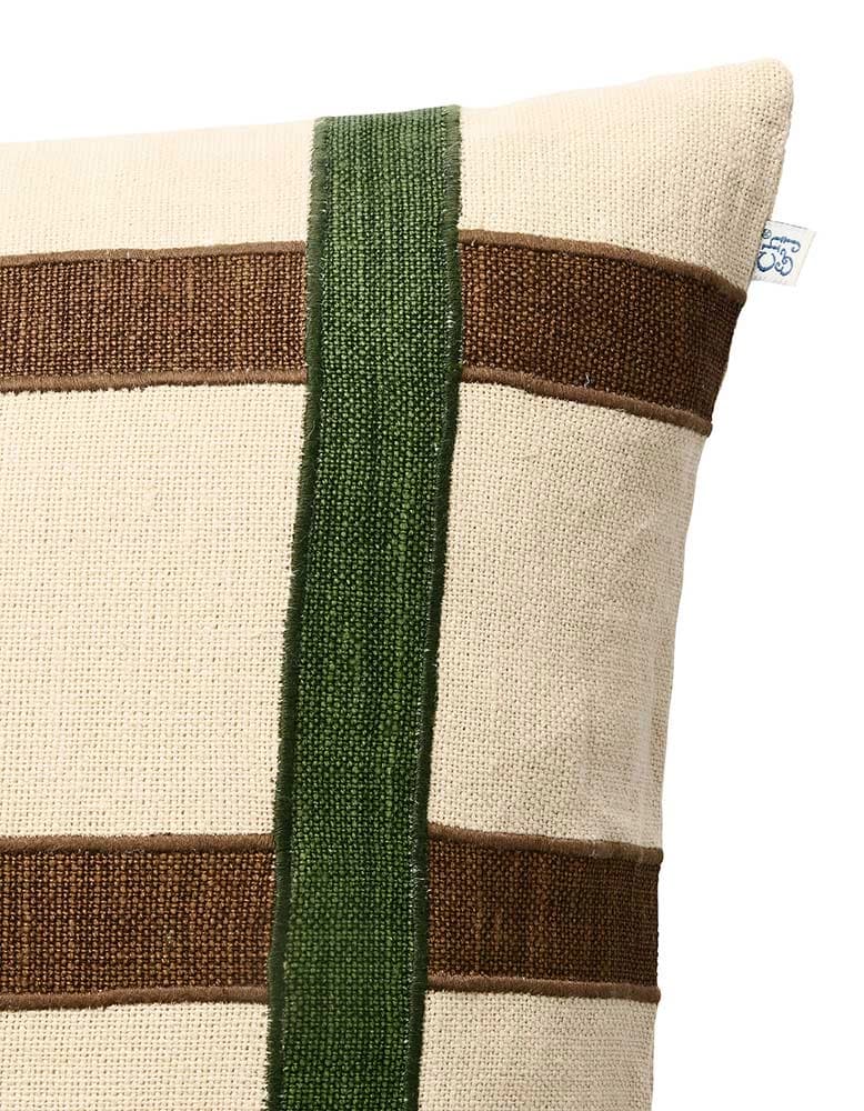 Kiran Tyynynpäällinen Linen Cactus Green/Taupe 50x50