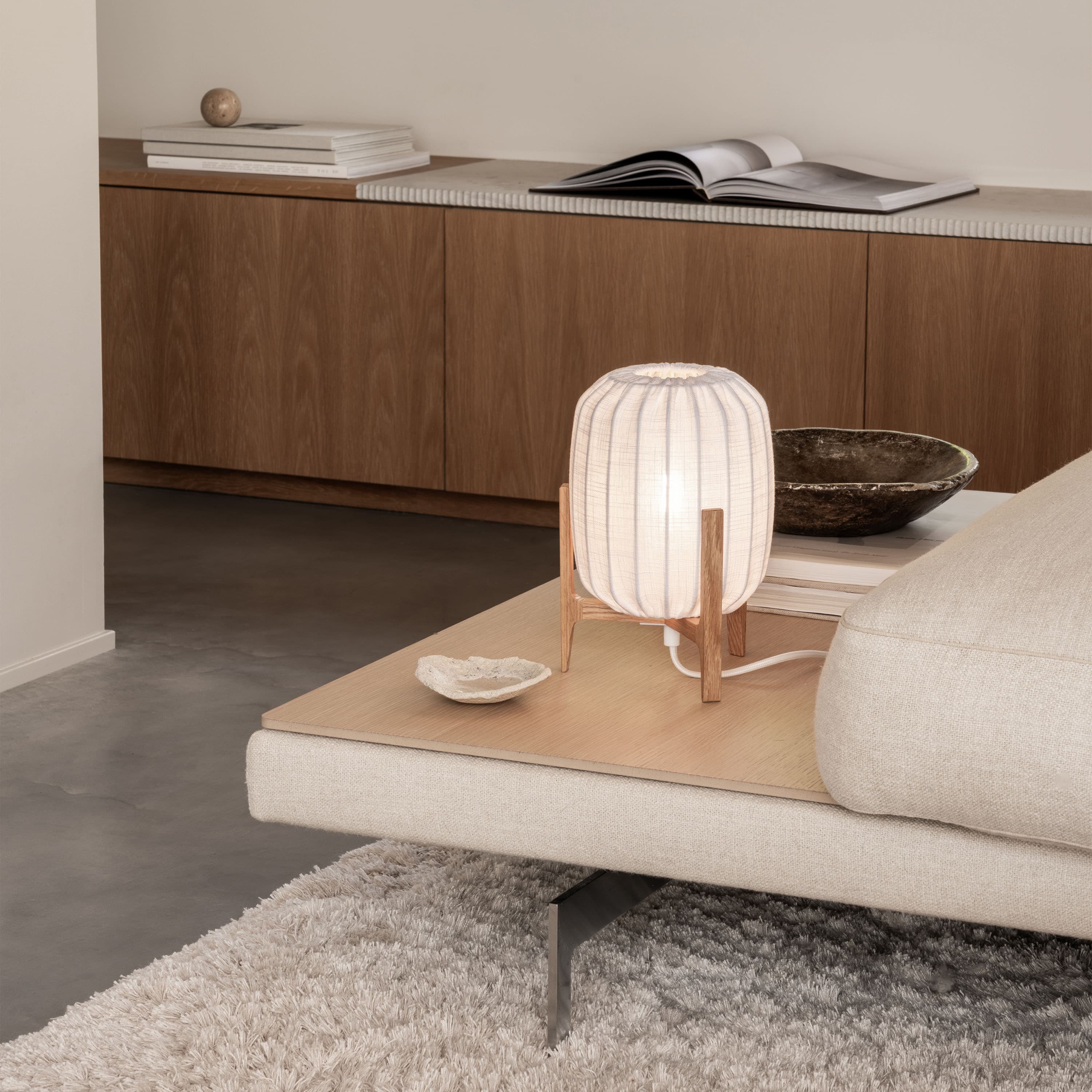 Prisma Mini Pöytävalaisin Oak/White 24cm