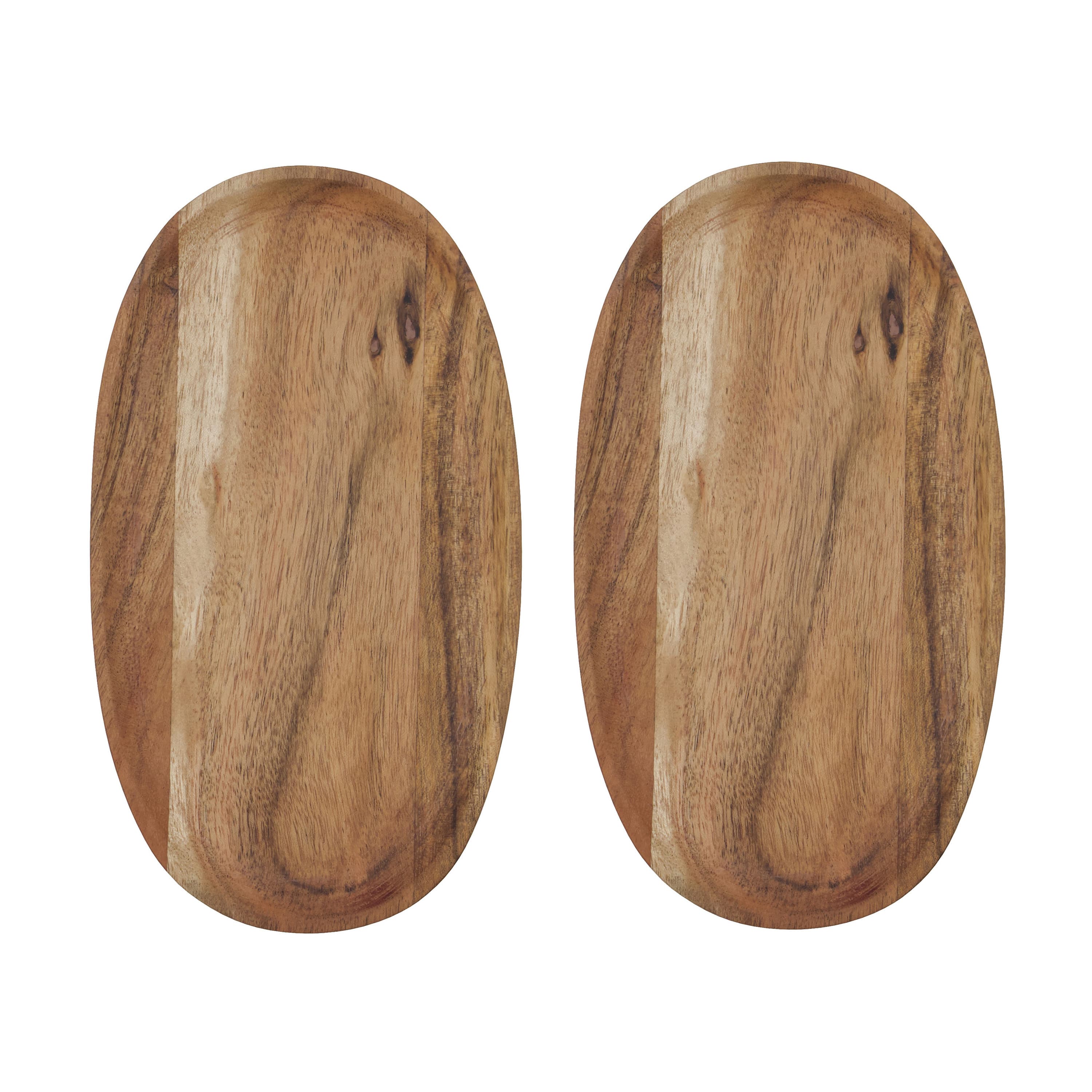 Wood Tarjotin Luonnonväri 2 kpl 22 cm