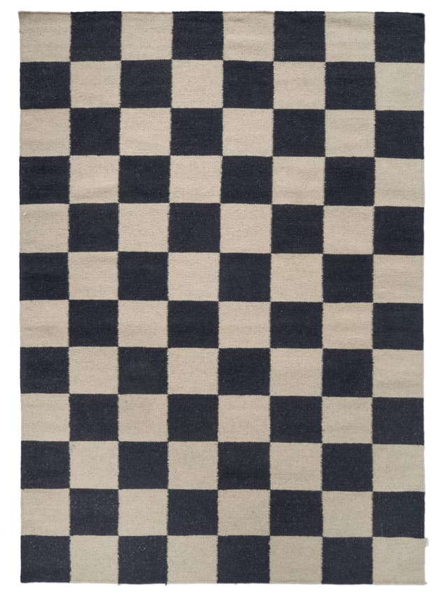Squares Villamatto Musta/Luonto 250x350