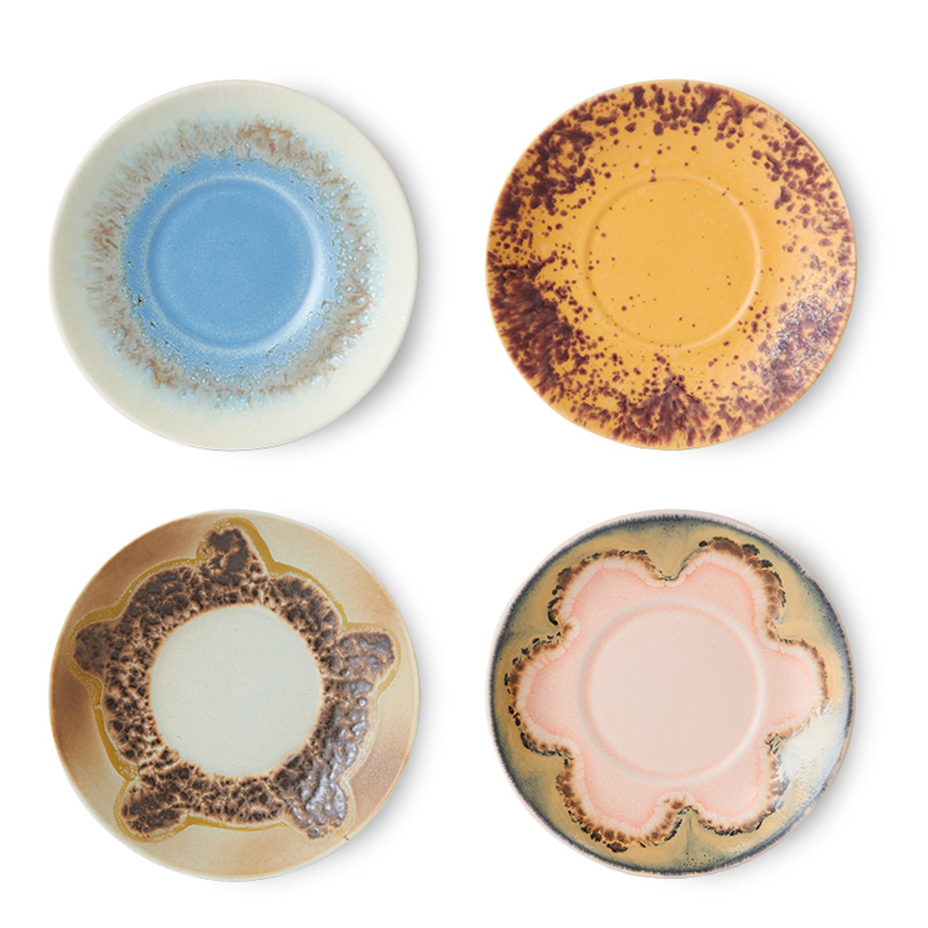 70s Ceramics Lautanen Ocean 4-pack