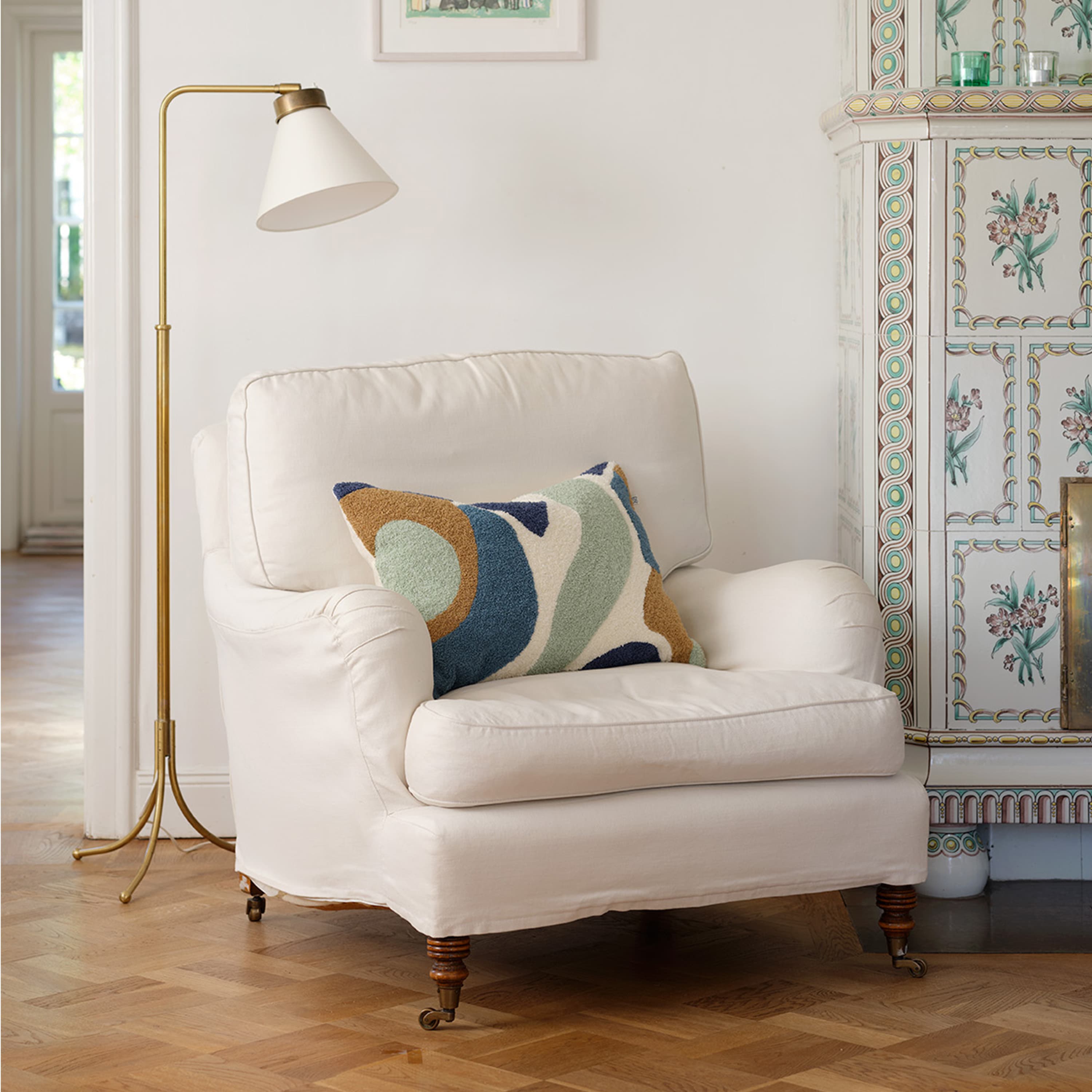 Godavari Koristetyynyliina Heaven Blue/Aqua/Sand/Off White 50x50 cm