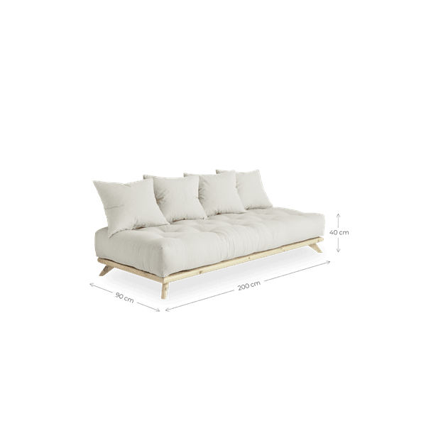 Buckle-up daybed olive green 200 cm